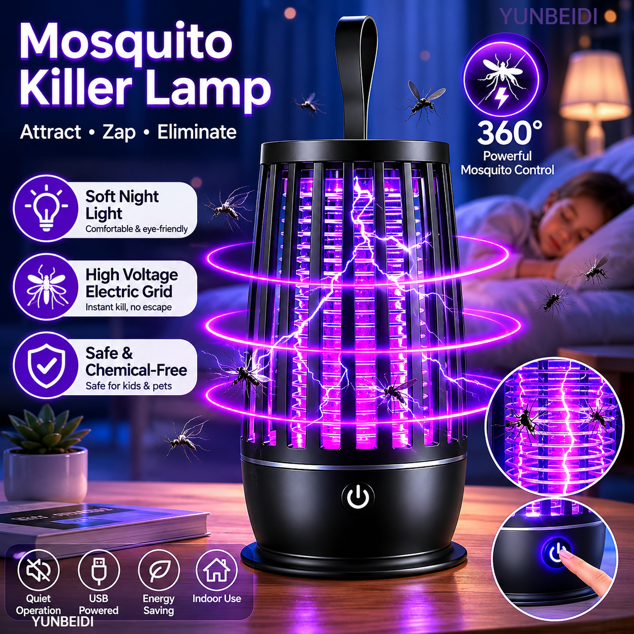 Outdoor Furniture Hay - 2 In 1 USB Mosquito Killer