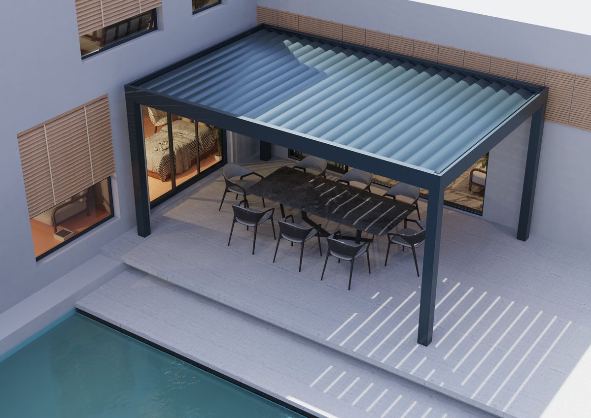 Outdoor Furniture Modern - Affordable Backyard Rectangular Aluminum Alloy Pavilion