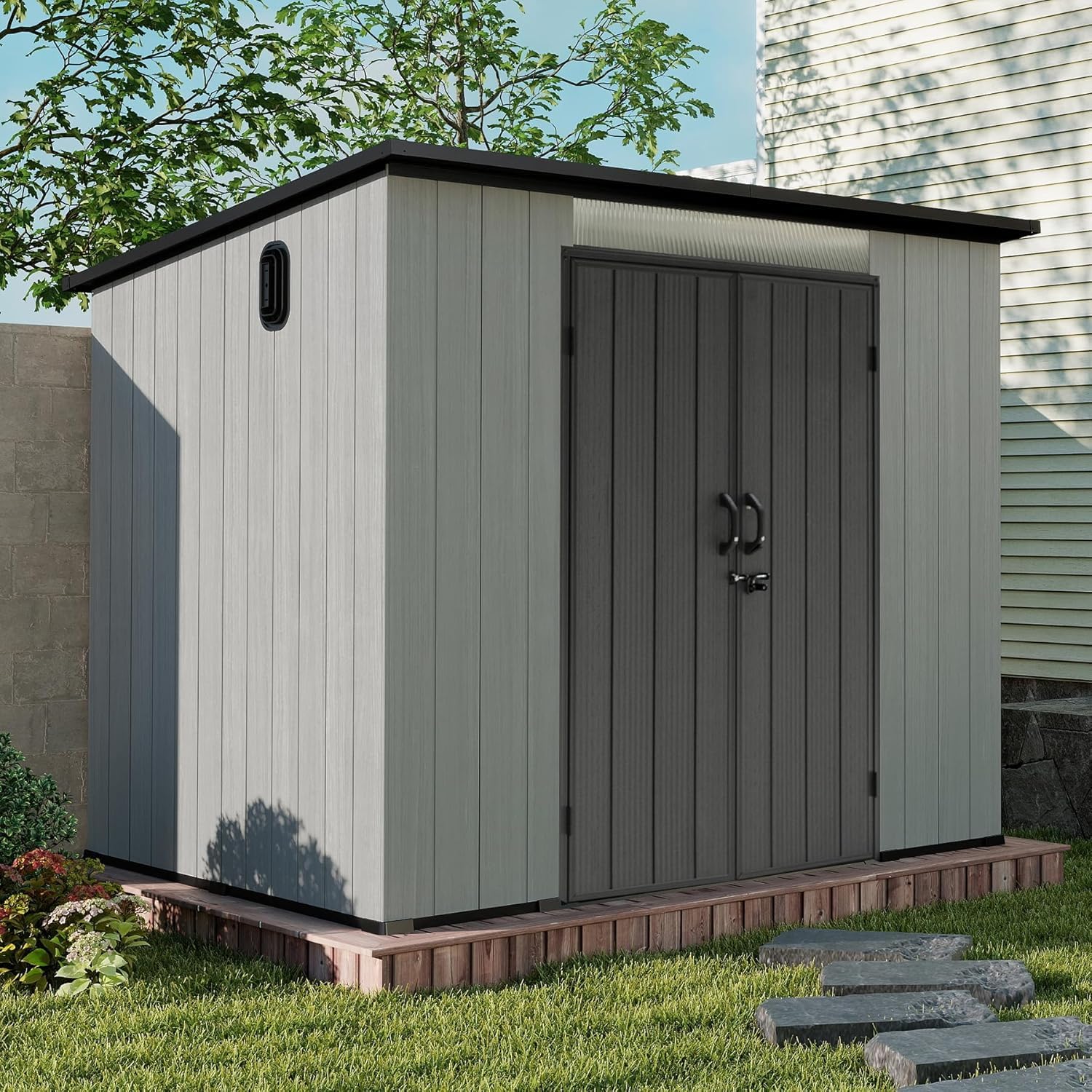 Outdoor Furniture Modern - Domi 6x9FT Resin Outdoor Storage Shed