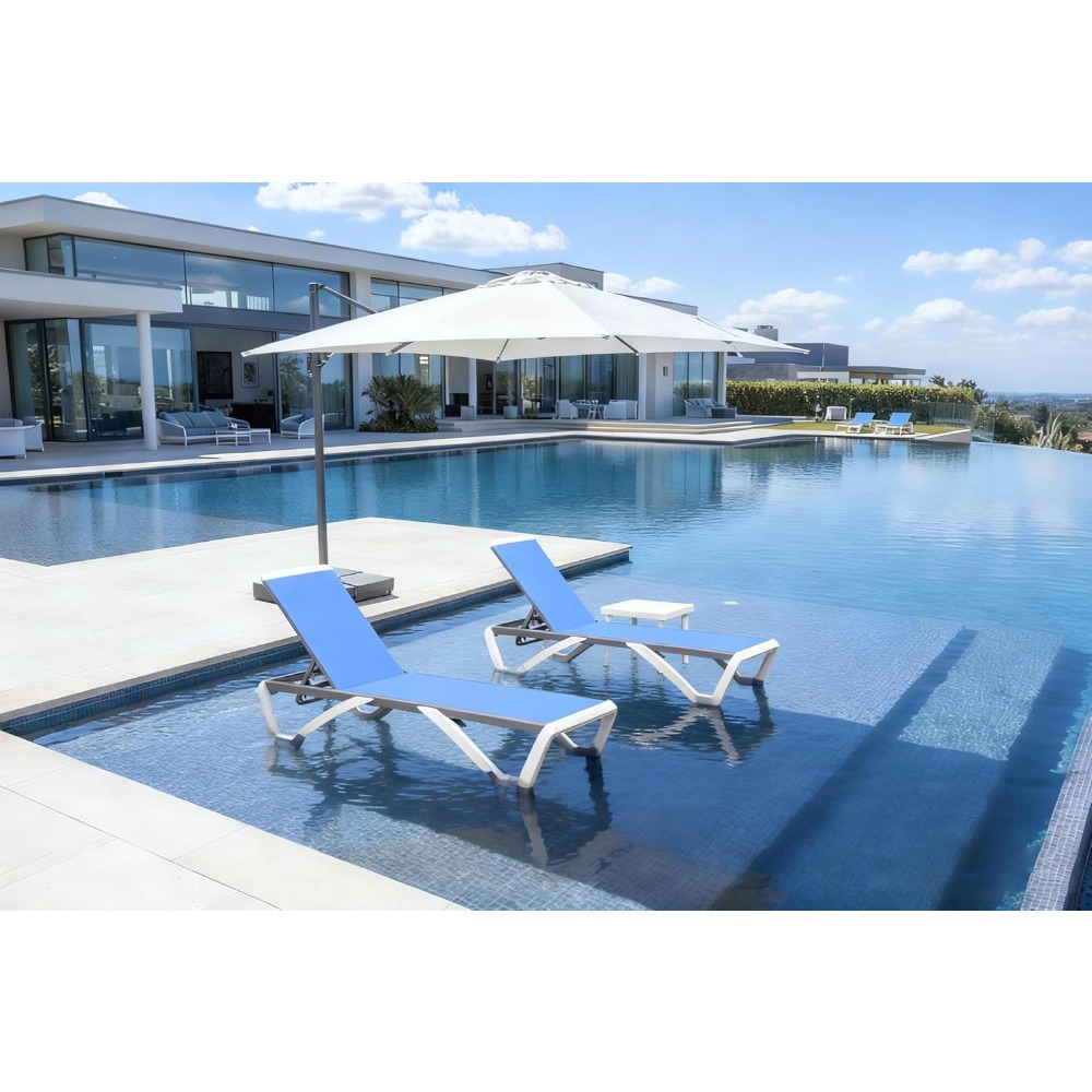 Deck Chair Lounger - Patio Chaise Lounge Chair Set of