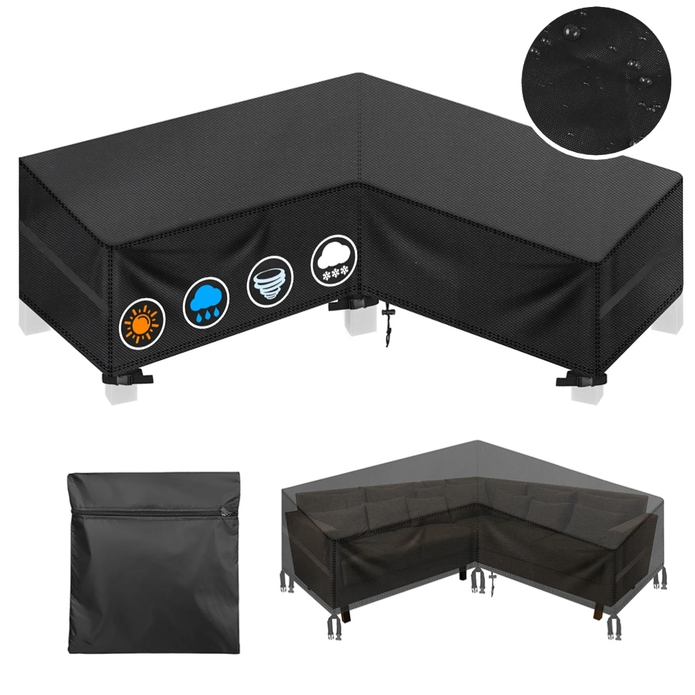Outdoor Furniture Fabric Waterproof - Waterproof Garden Furniture Cover L-Shaped Lounge