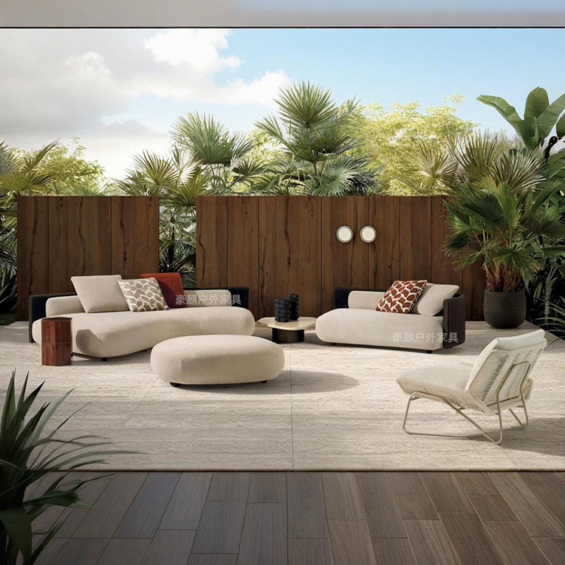 Outdoor Furniture Italian - Italian-Style Light Luxury Outdoor Wicker Sofa