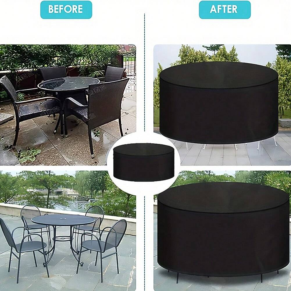 Outdoor Furniture Table And Chairs - Waterproof Round Patio Furniture Cover -