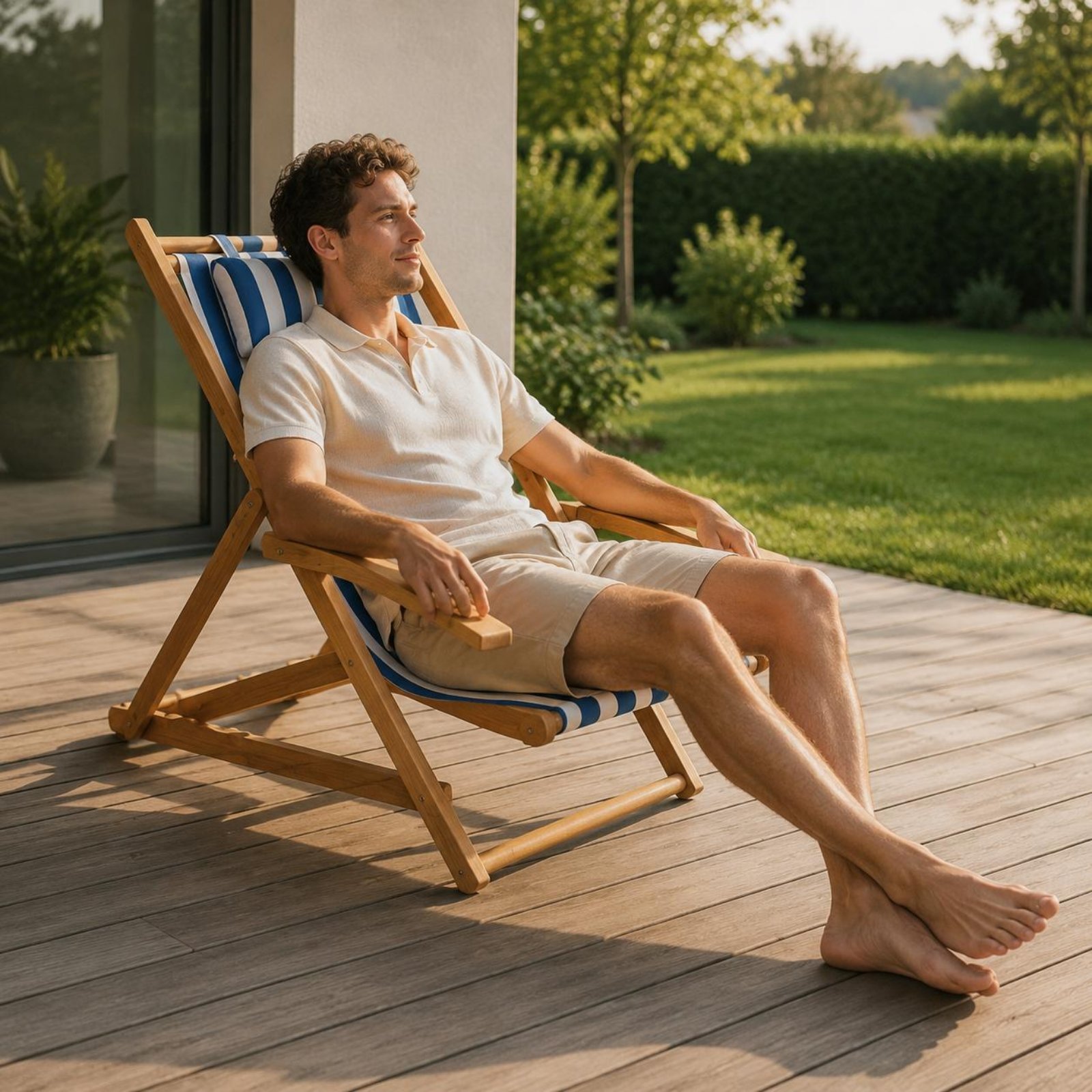 Canvas Beach Lounger Reclining - Deck Chair Lounger avaliação e preço