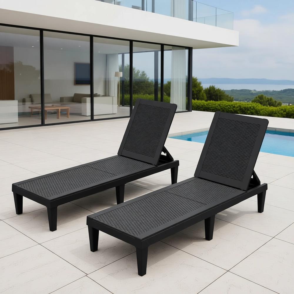 Set of 2 5-Position Adjustable - Deck Chair Lounger avaliação e preço
