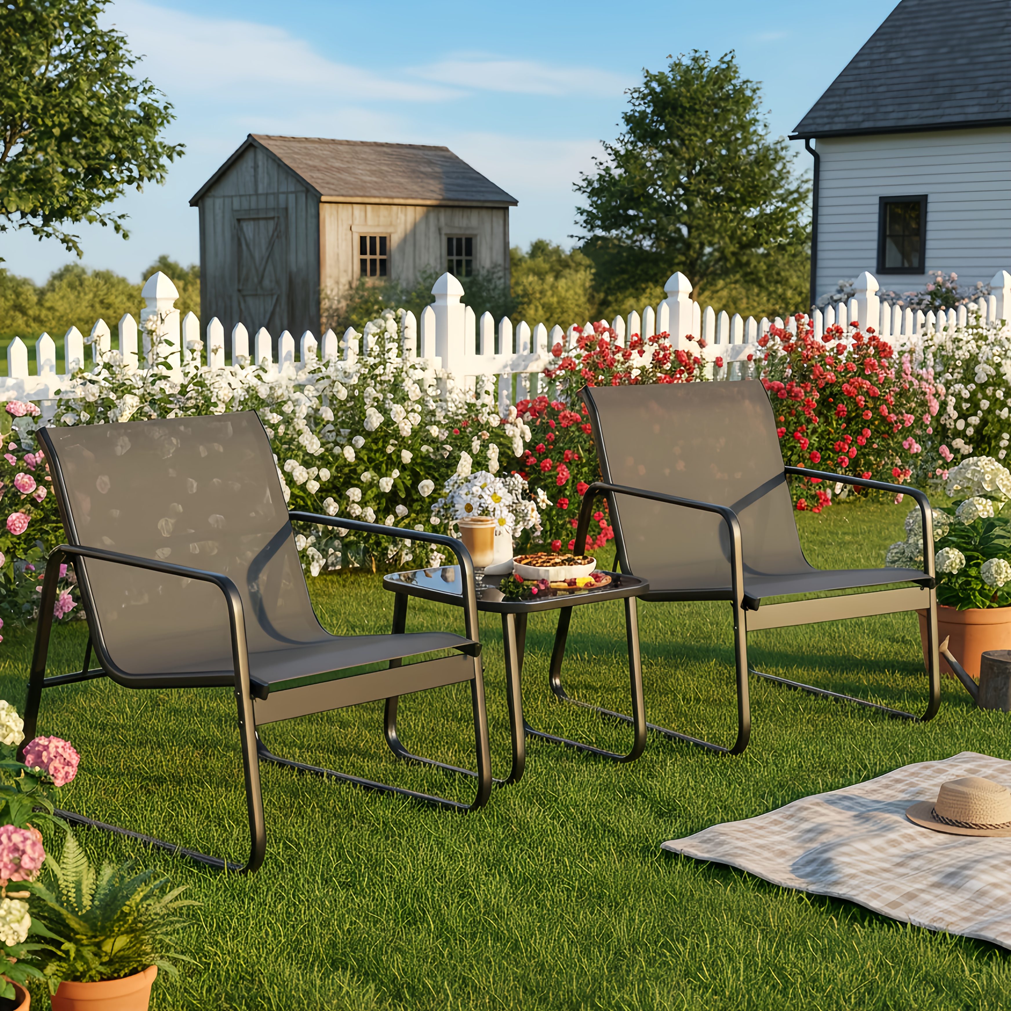 LODEIJA Patio Chairs Set of 3, - Outdoor Furniture Brands avaliação e preço