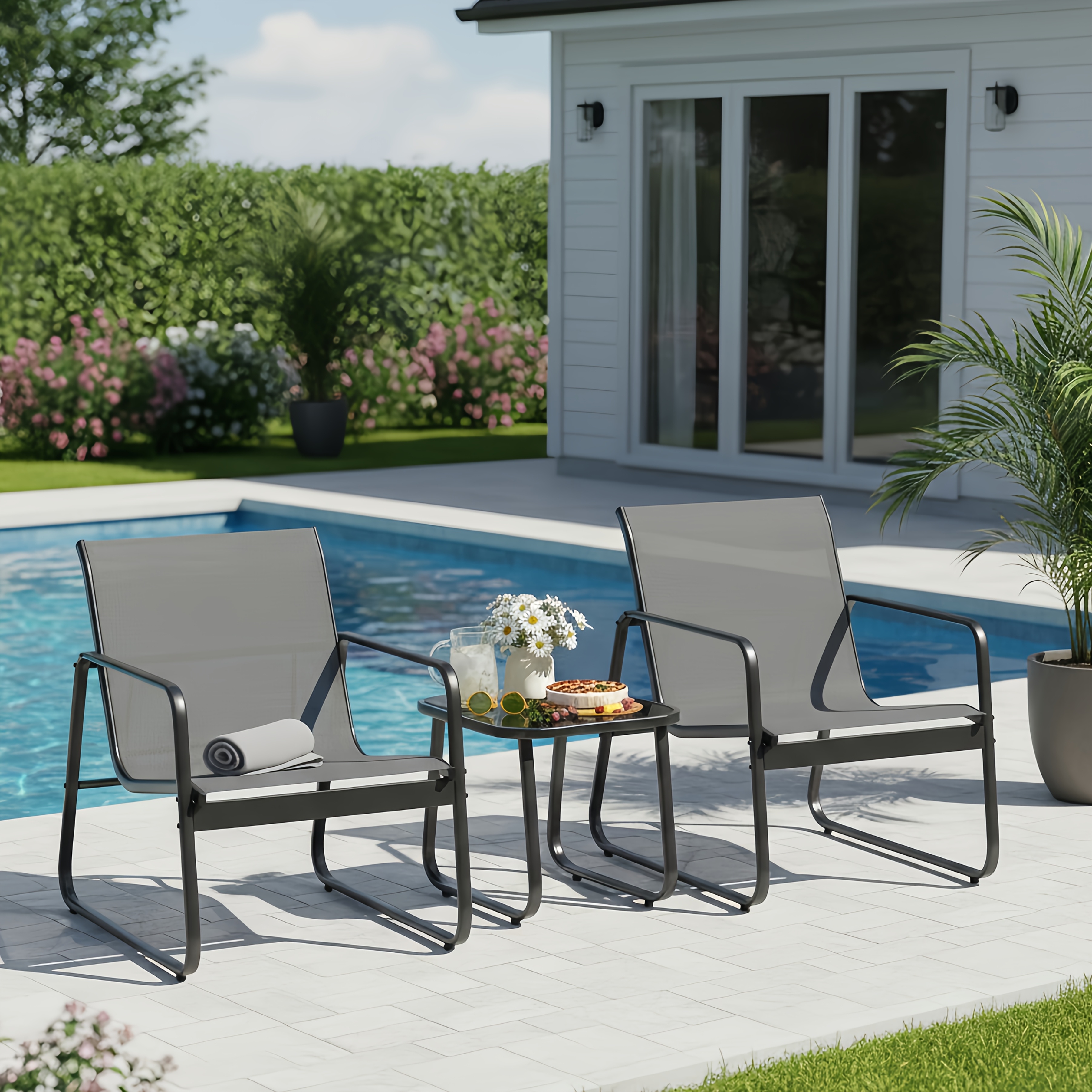 LODEIJA Patio Chairs Set of 3, - Outdoor Furniture Brands avaliação e preço