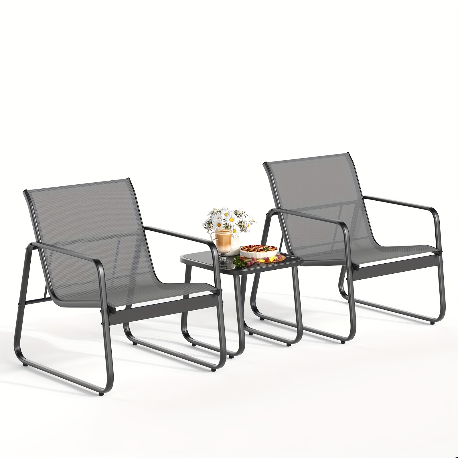 LODEIJA Patio Chairs Set of 3, - Outdoor Furniture Brands avaliação e preço