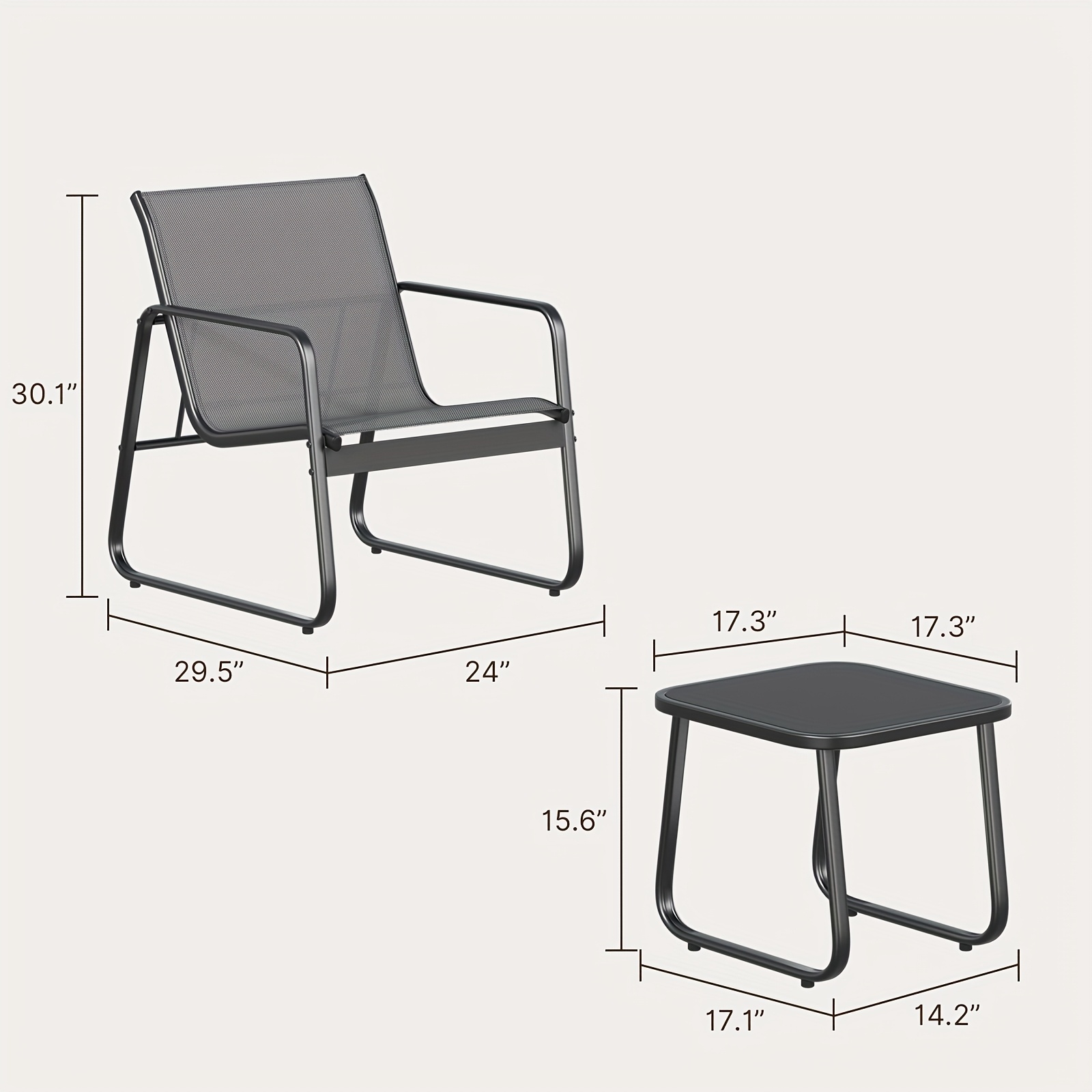 LODEIJA Patio Chairs Set of 3, - Outdoor Furniture Brands avaliação e preço