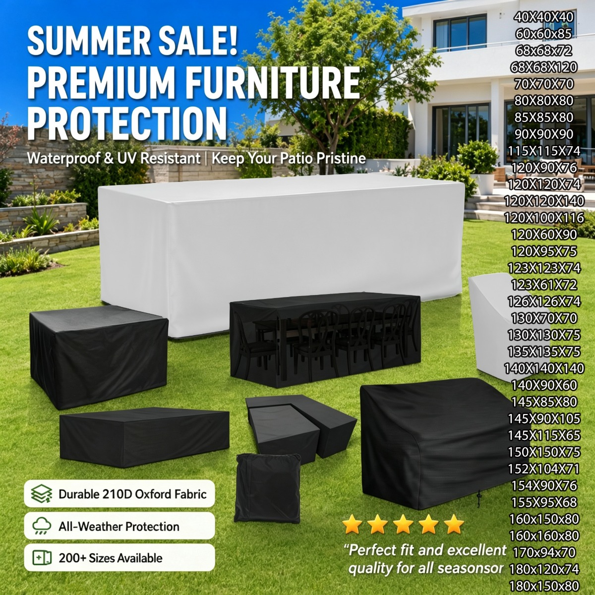240 Sizes of Patio Furniture C - Outdoor Furniture Fabric Waterproof avaliação e preço