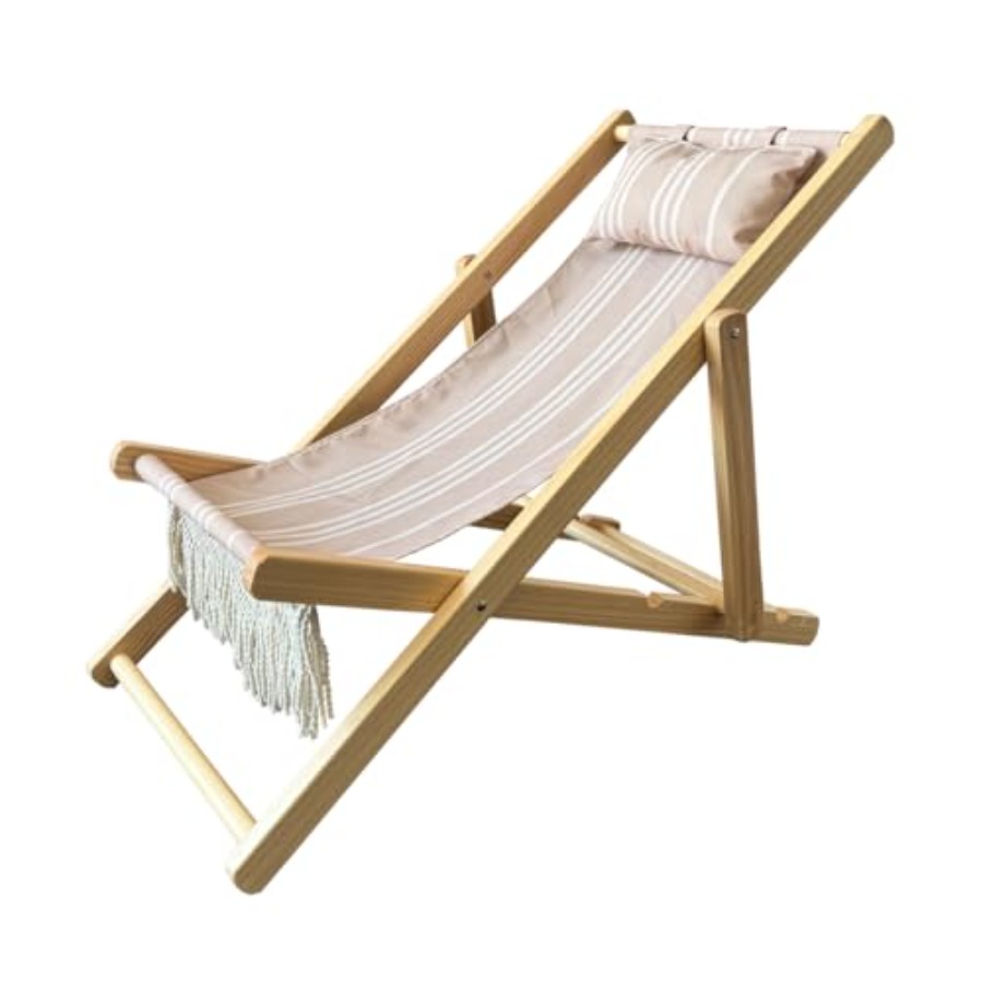 Vintage Sun Lounger Sling Chai - Deck Chair Lounger avaliação e preço