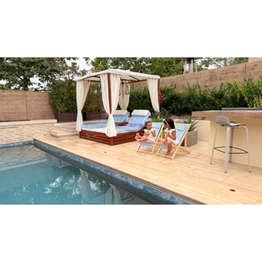 Vintage Sun Lounger Sling Chai - Deck Chair Lounger avaliação e preço