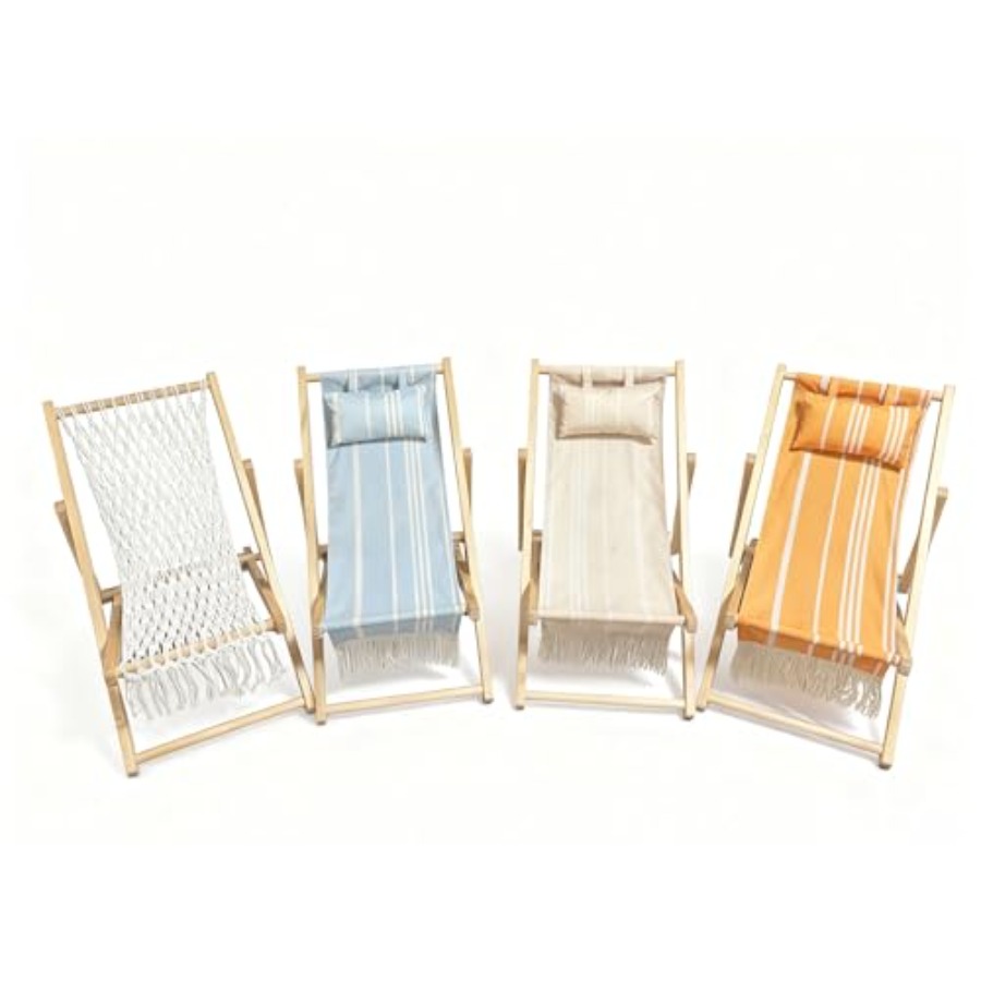 Vintage Sun Lounger Sling Chai - Deck Chair Lounger avaliação e preço