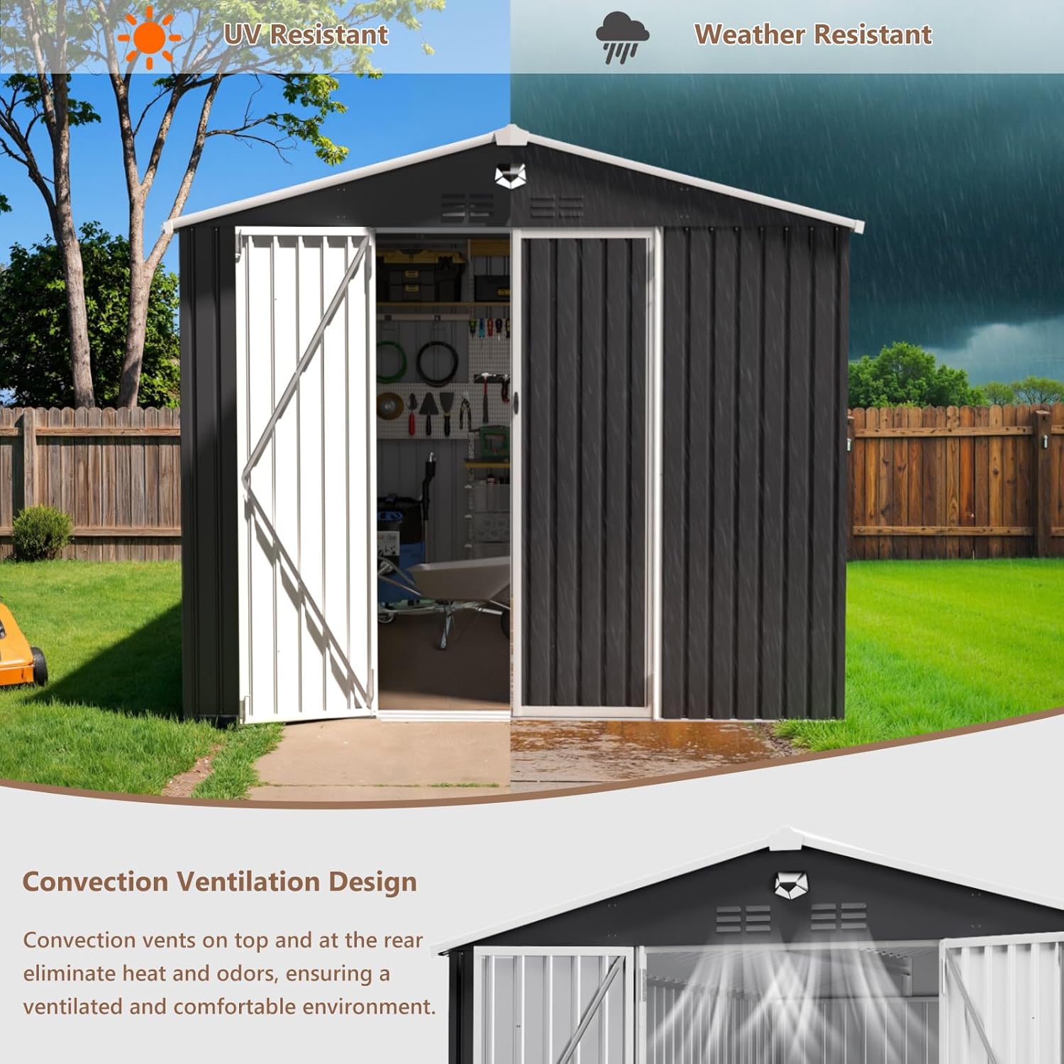 10x12 FT Metal Outdoor Storage - Outdoor Furniture Modern avaliação e preço