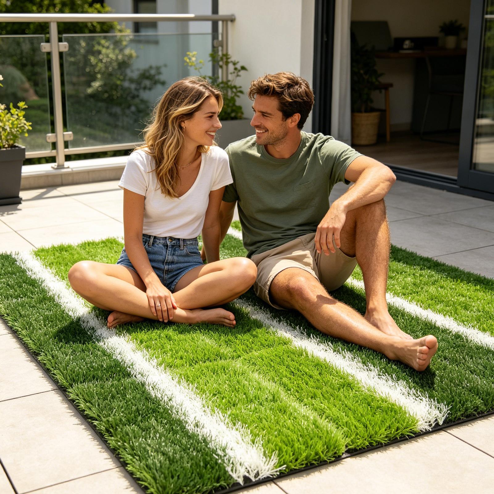 Faux Grass Rug 15.7x15.7in Sof - Outdoor Rug Waterproof avaliação e preço
