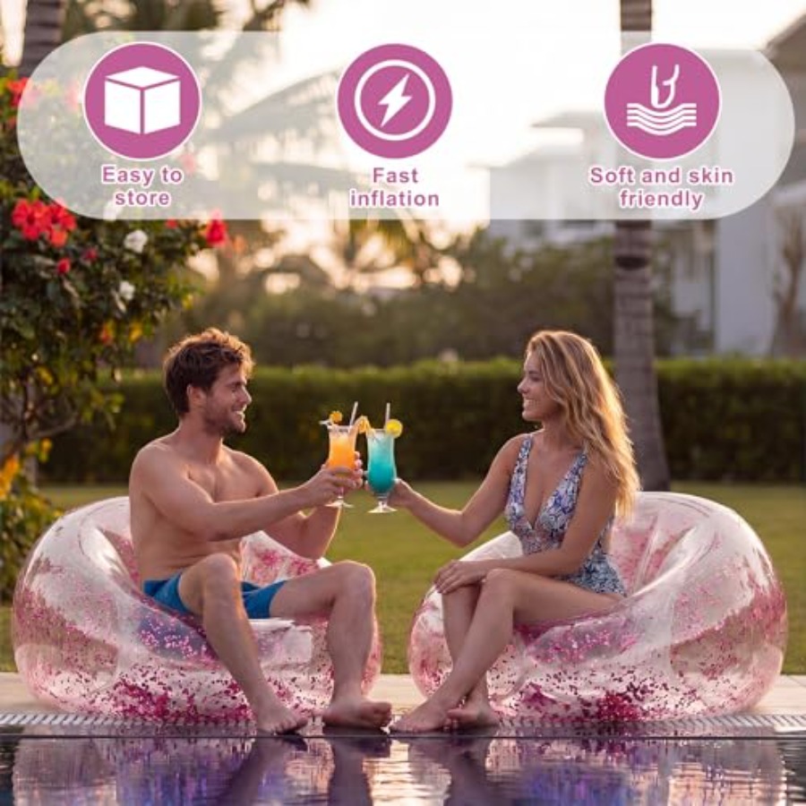 6 Pcs Inflatable Bean Bag Chai - Outdoor Furniture Lounge avaliação e preço