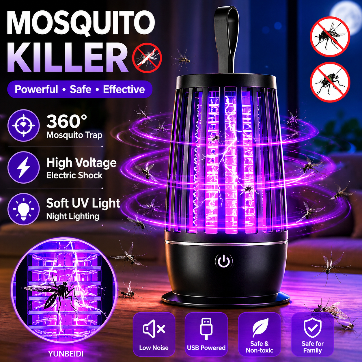 2 In 1 USB Mosquito Killer Lam - Outdoor Furniture Hay avaliação e preço