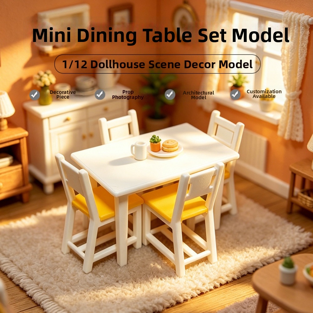 1/12 Dollhouse Miniature Wood  - Bistro Table Set avaliação e preço
