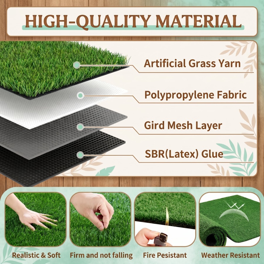 6.5 x 10 Ft Artificial Grass T - Outdoor Rug Waterproof avaliação e preço