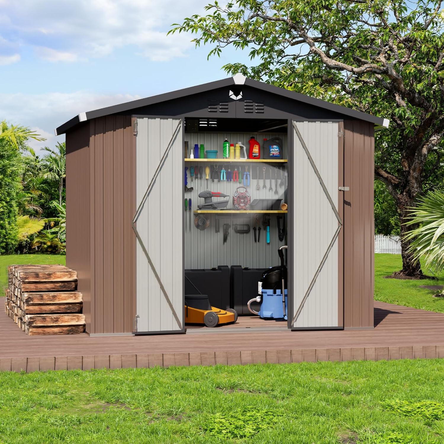 Metal Storage Shed,Outdoor Sto - Outdoor Furniture Modern avaliação e preço