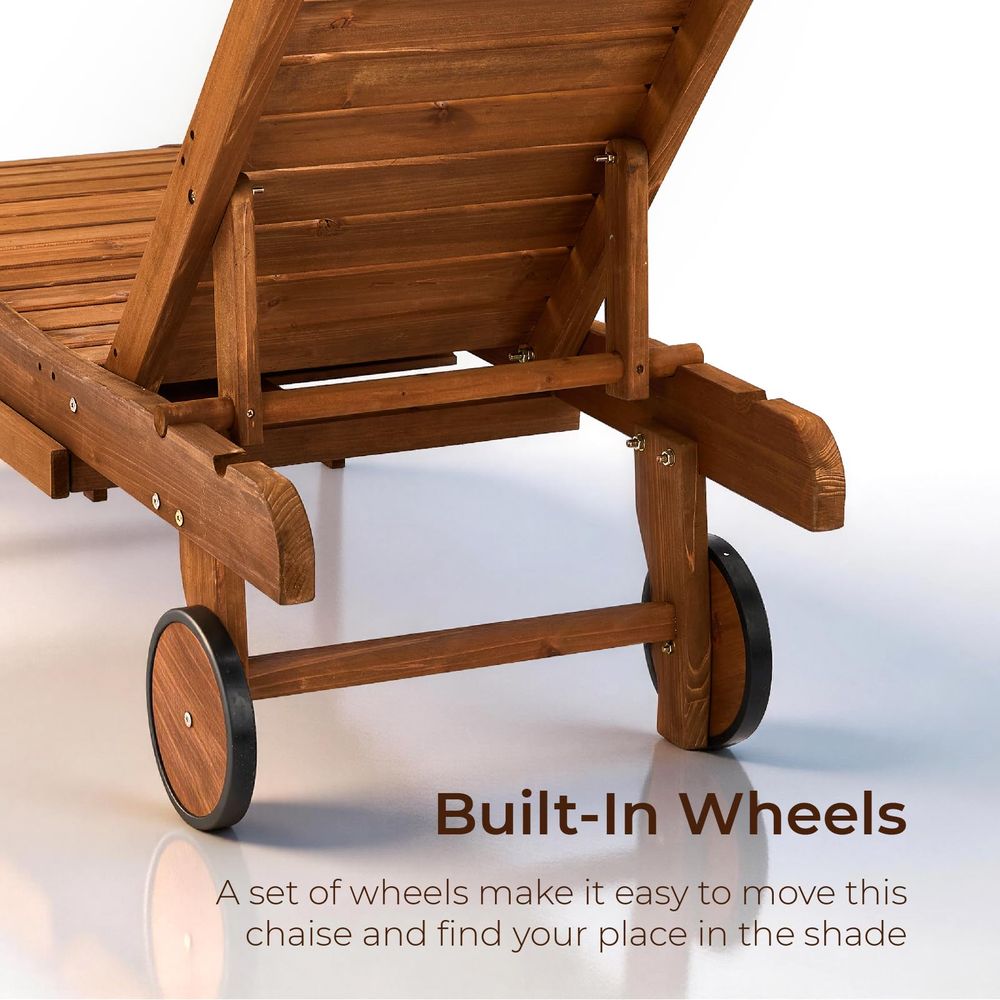 62 Outdoor Wooden Chaise Loung - Deck Chair Lounger avaliação e preço