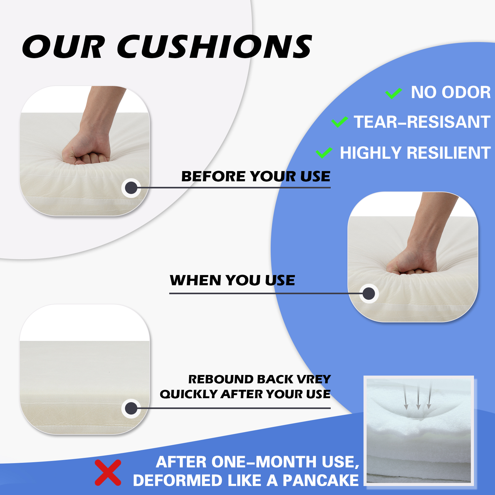 Outdoor Deep Seat Cushions for - Outdoor Furniture Replacement Fabric avaliação e preço