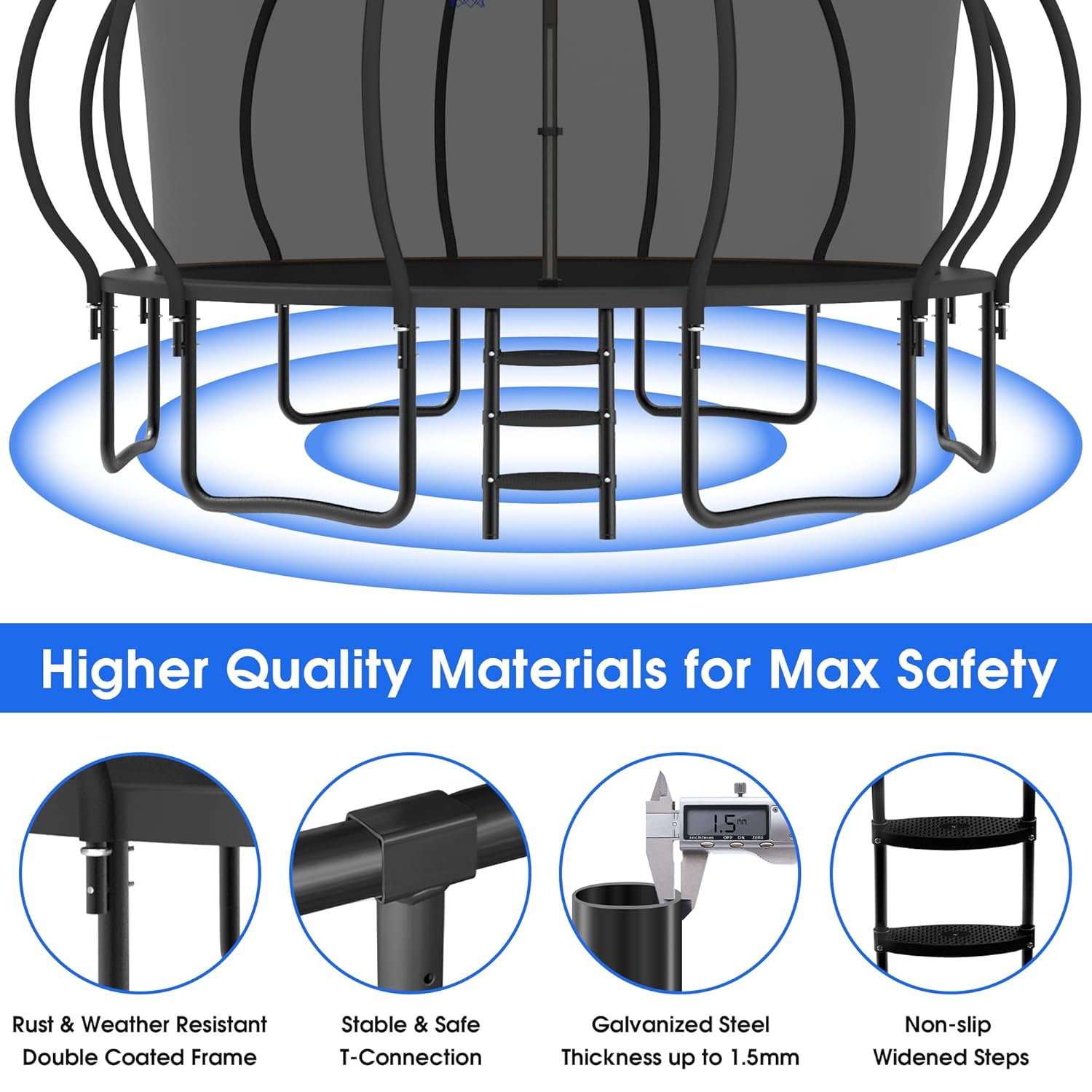 Large Outdoor Trampoline with  - Outdoor Furniture Modern avaliação e preço