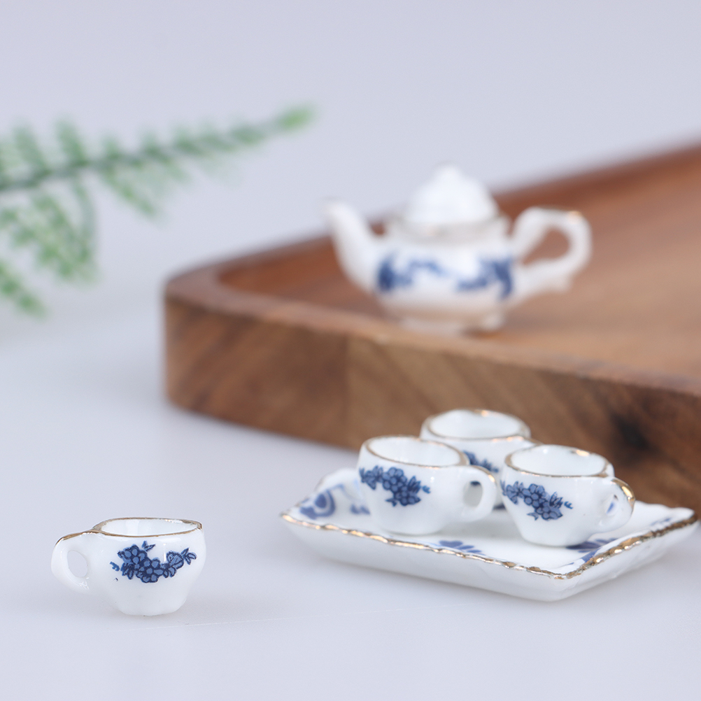6Pcs Dollhouse Miniature Dinin - Bistro Table Set avaliação e preço