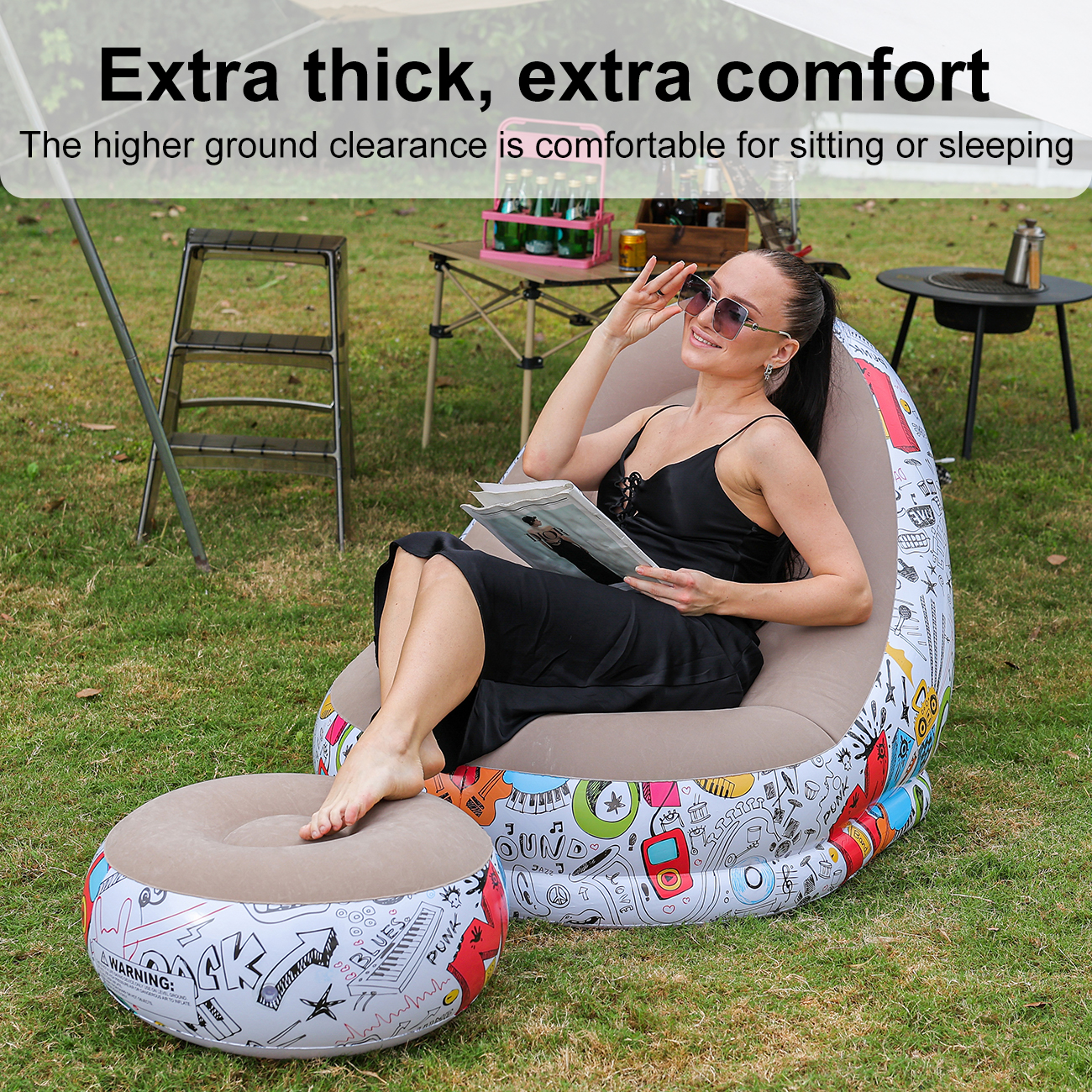 1PC Inflatable Lounger Chair w - Outdoor Furniture Lounge avaliação e preço