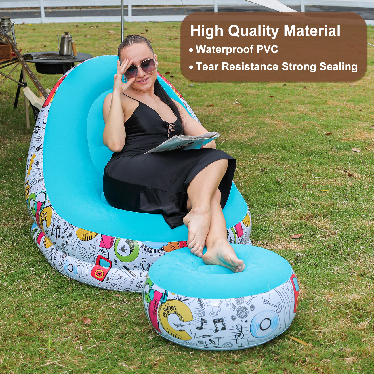 1PC Inflatable Lounger Chair w - Outdoor Furniture Lounge avaliação e preço