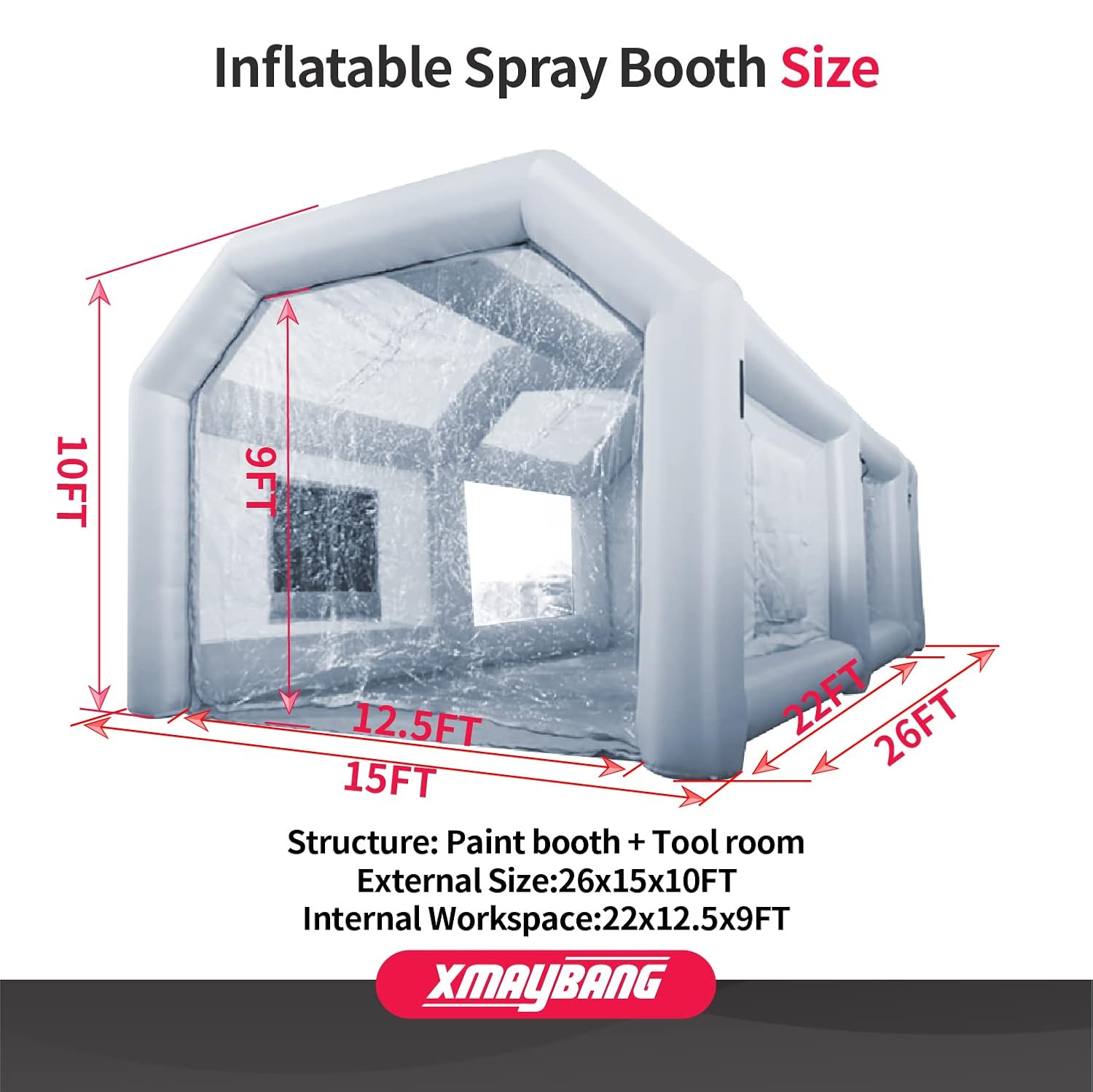 26x15x10ft Inflatable Paint Bo - Outdoor Furniture Paint avaliação e preço