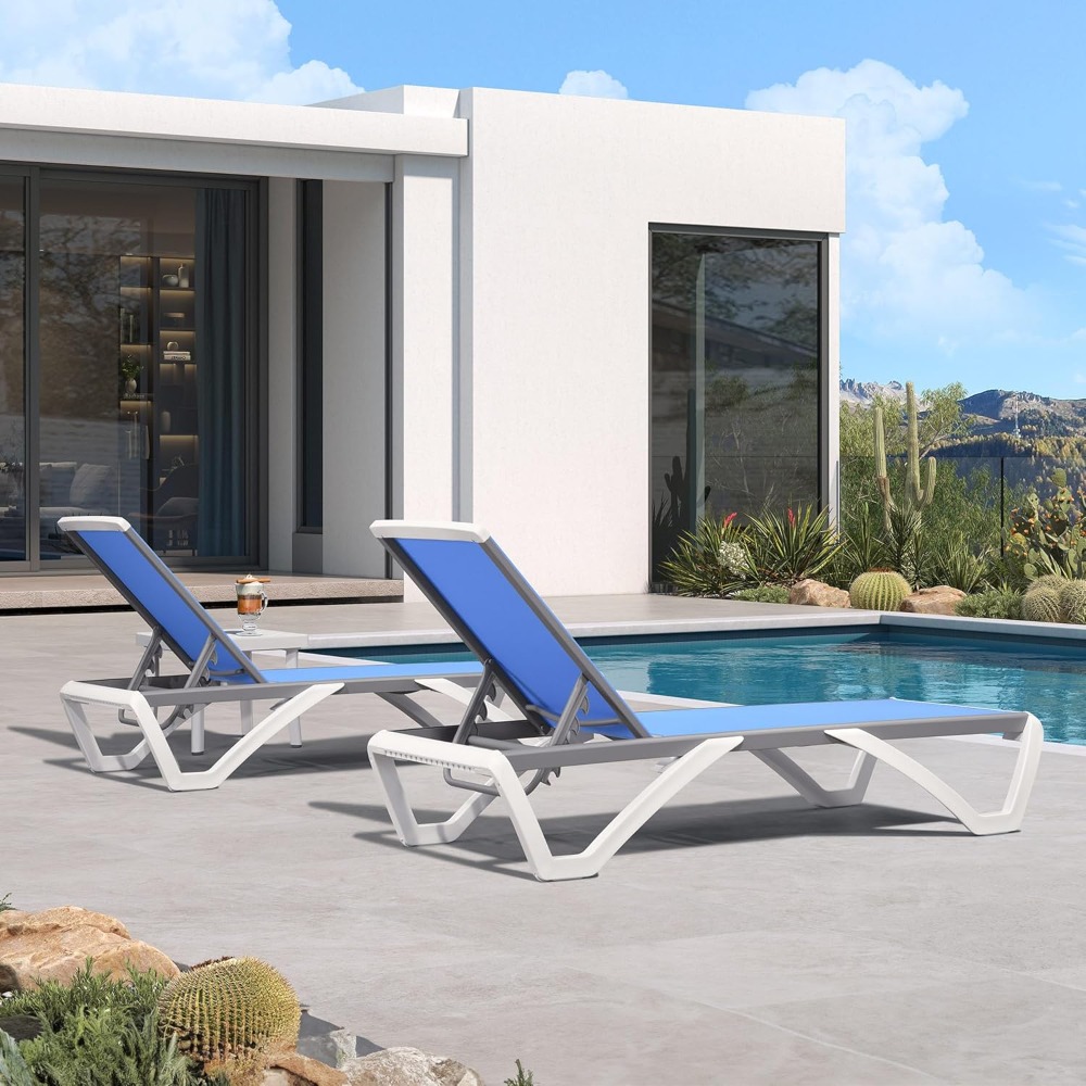Patio Chaise Lounge Chair Set  - Deck Chair Lounger avaliação e preço