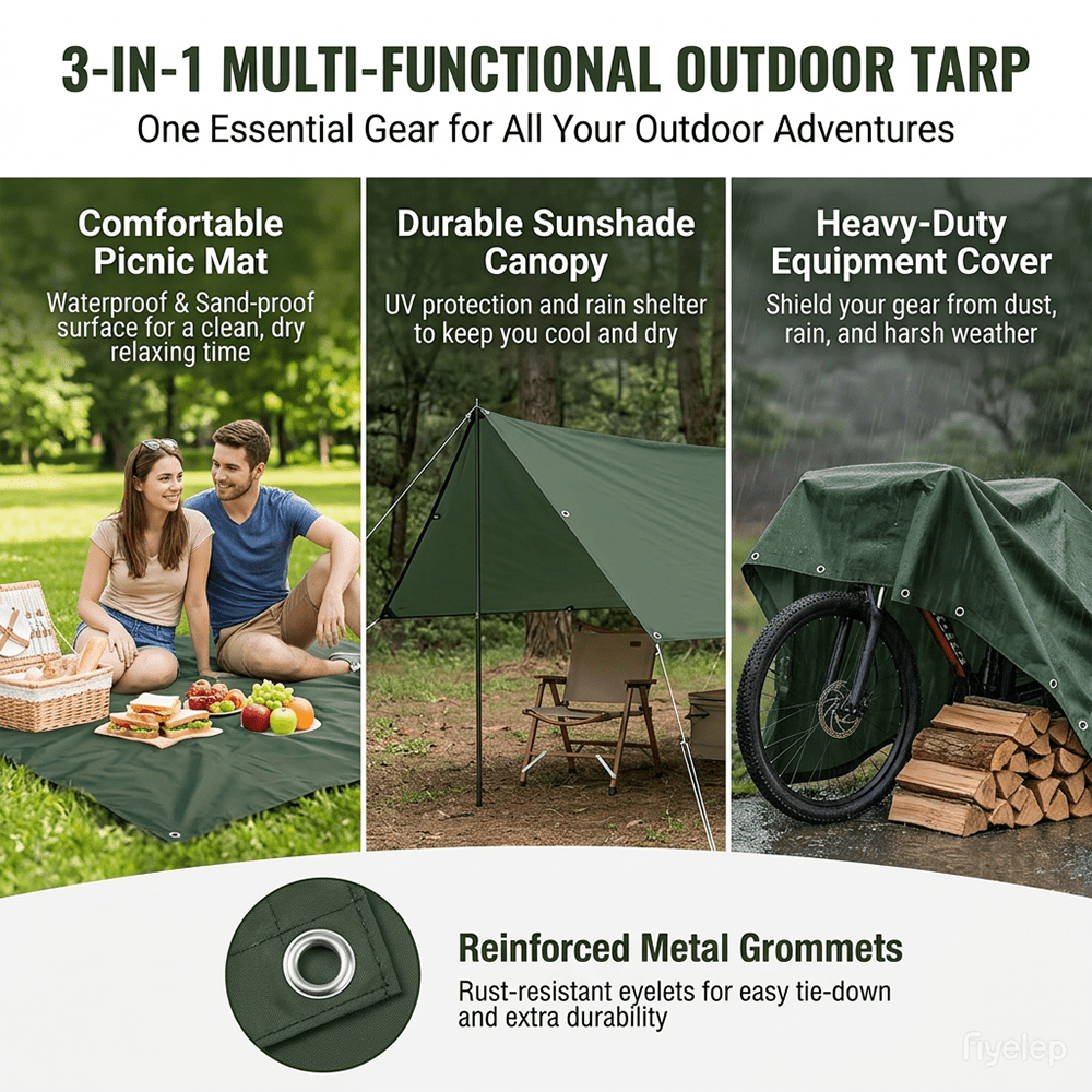 Outdoor Waterproof Tarp, Multi - Outdoor Rug Waterproof avaliação e preço