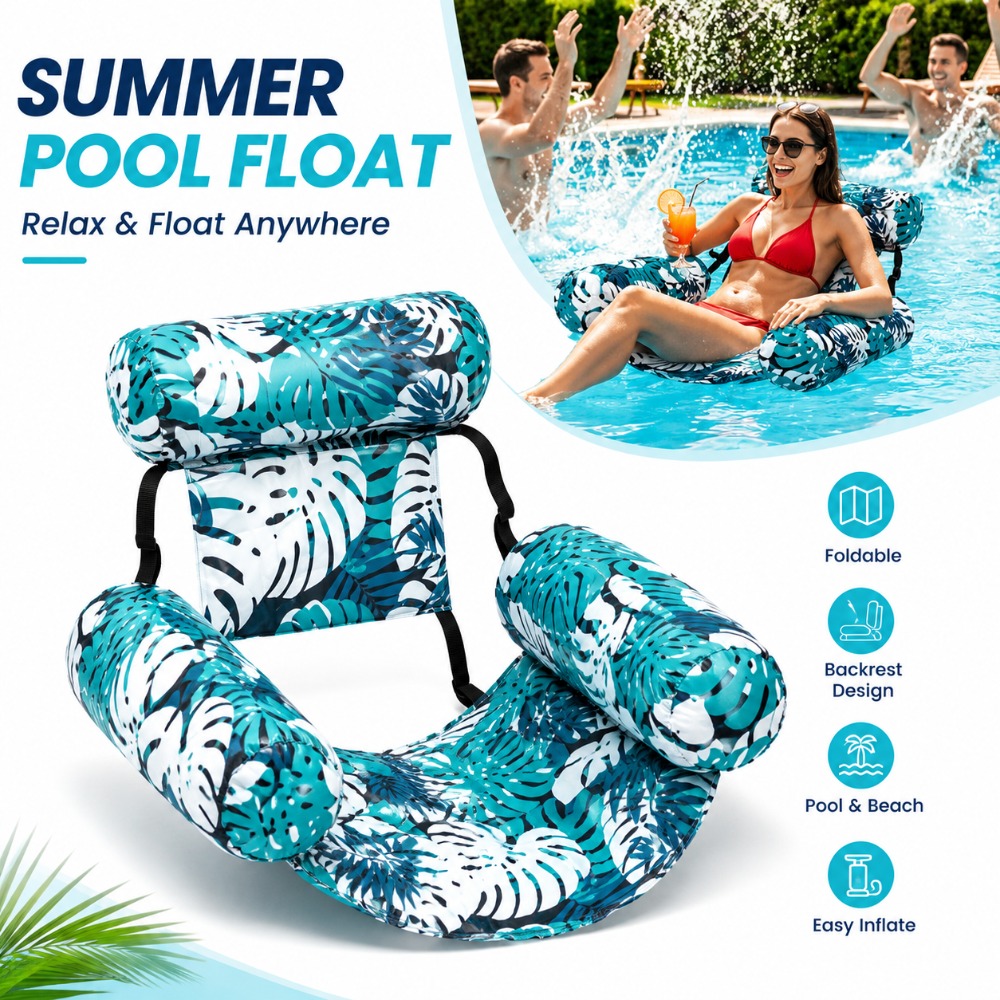 Heavy Duty Blow Up Pool Chair  - Outdoor Furniture Lounge avaliação e preço