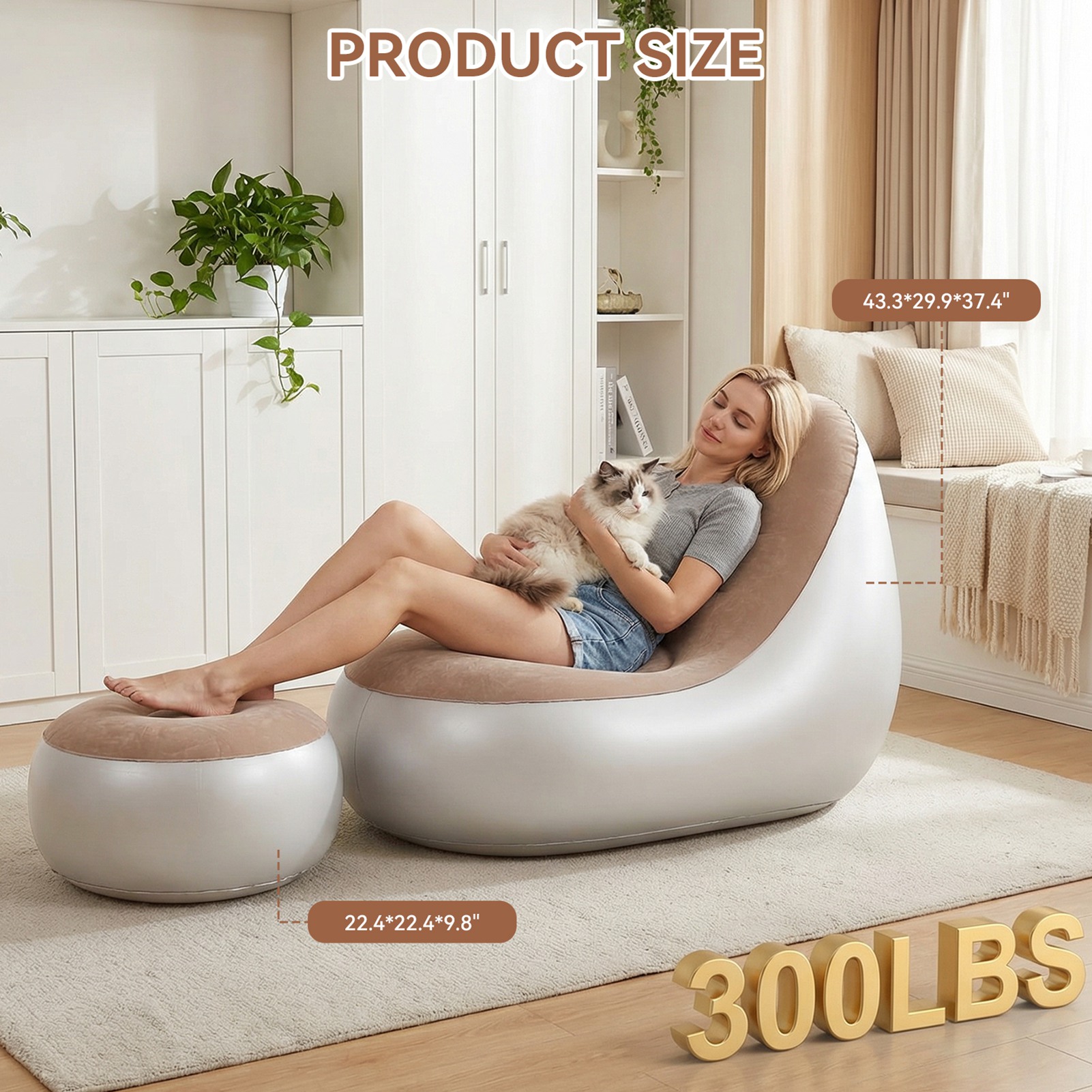 Inflatable Chair with Ottoman  - Outdoor Furniture Lounge avaliação e preço