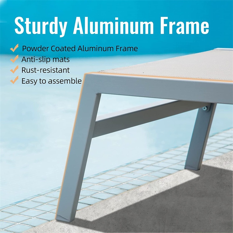 Aluminum Patio Chaise Lounge S - Deck Chair Lounger avaliação e preço