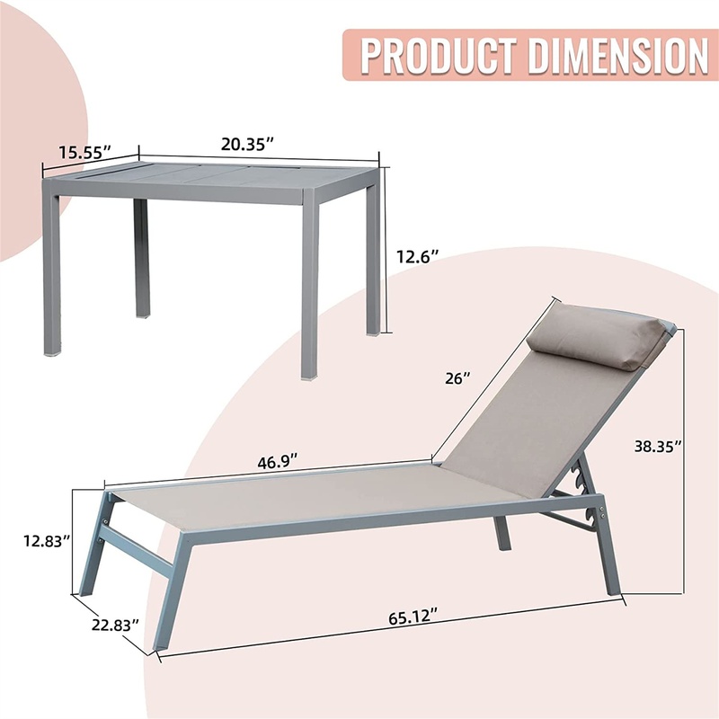 Aluminum Patio Chaise Lounge S - Deck Chair Lounger avaliação e preço
