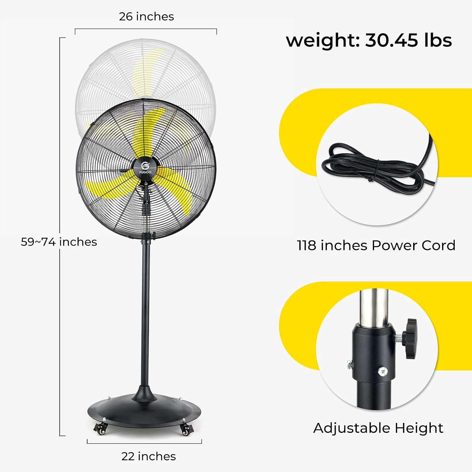 24'' Outdoor Oscillating Pedes - Outdoor Furniture Modern avaliação e preço
