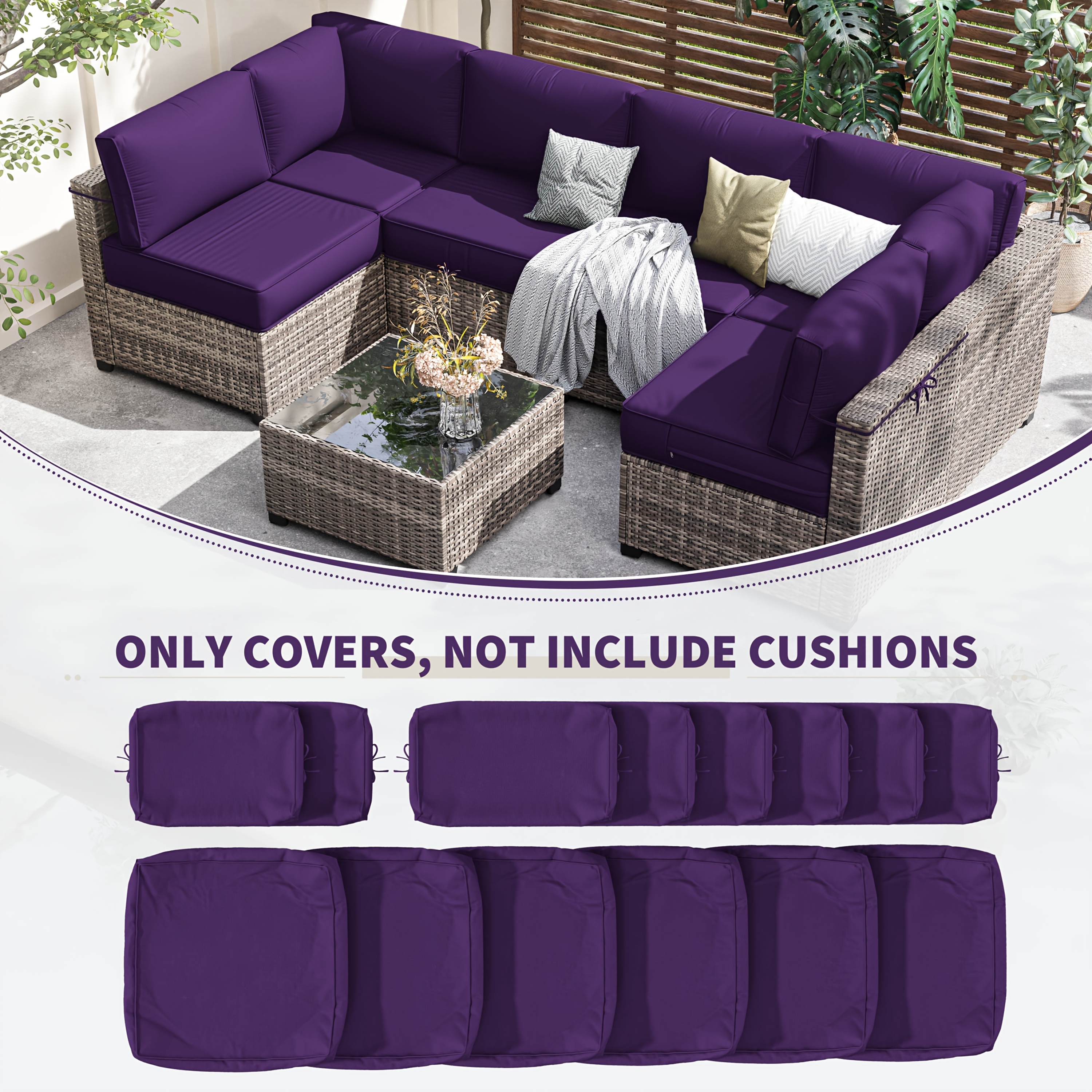 14pcs Outdoor Cushion Covers - - Outdoor Furniture Replacement Fabric avaliação e preço