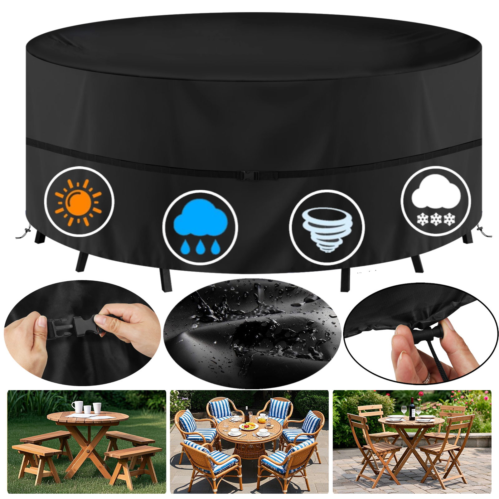 Round Waterproof Garden Furnit - Outdoor Furniture Fabric Waterproof avaliação e preço