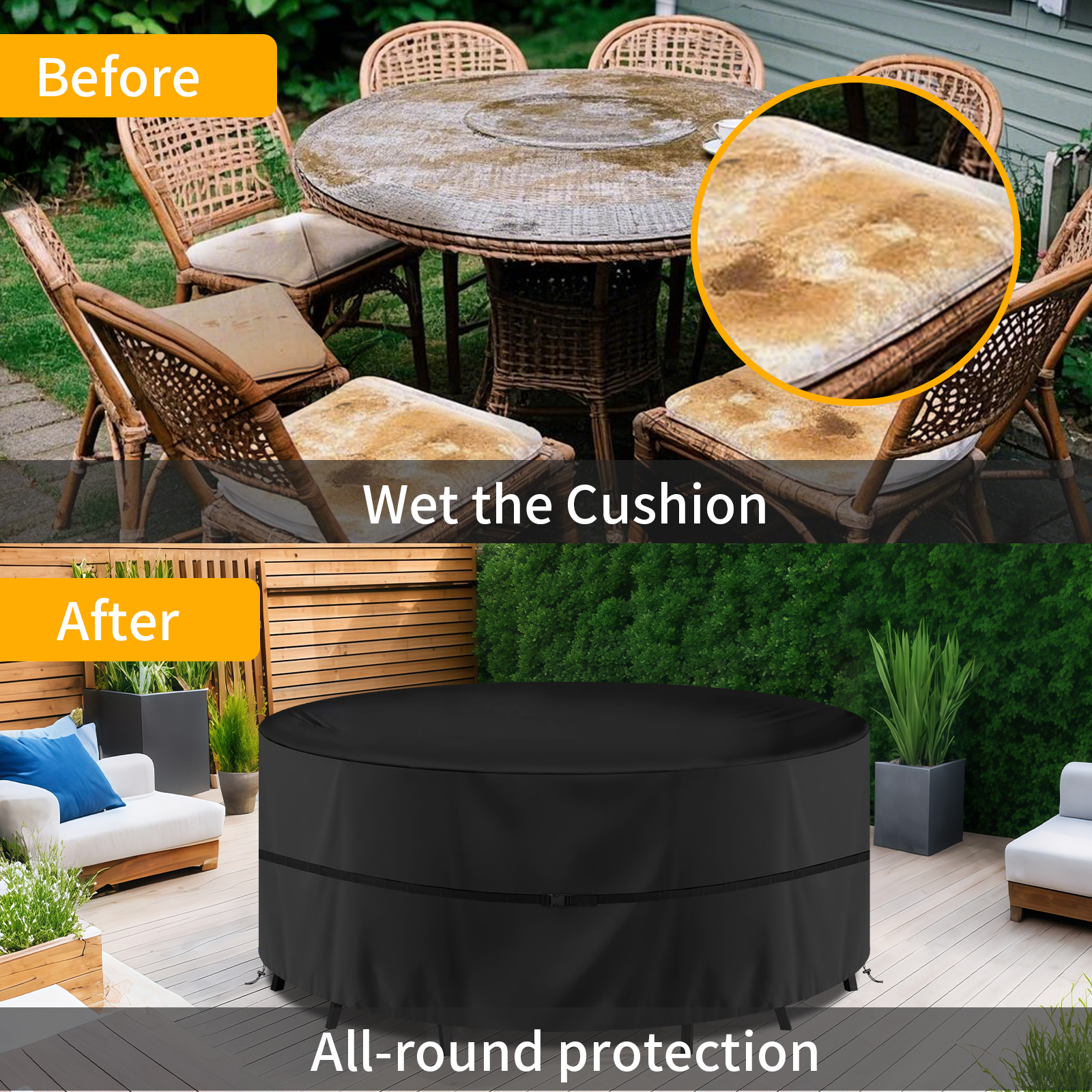 Round Waterproof Garden Furnit - Outdoor Furniture Fabric Waterproof avaliação e preço