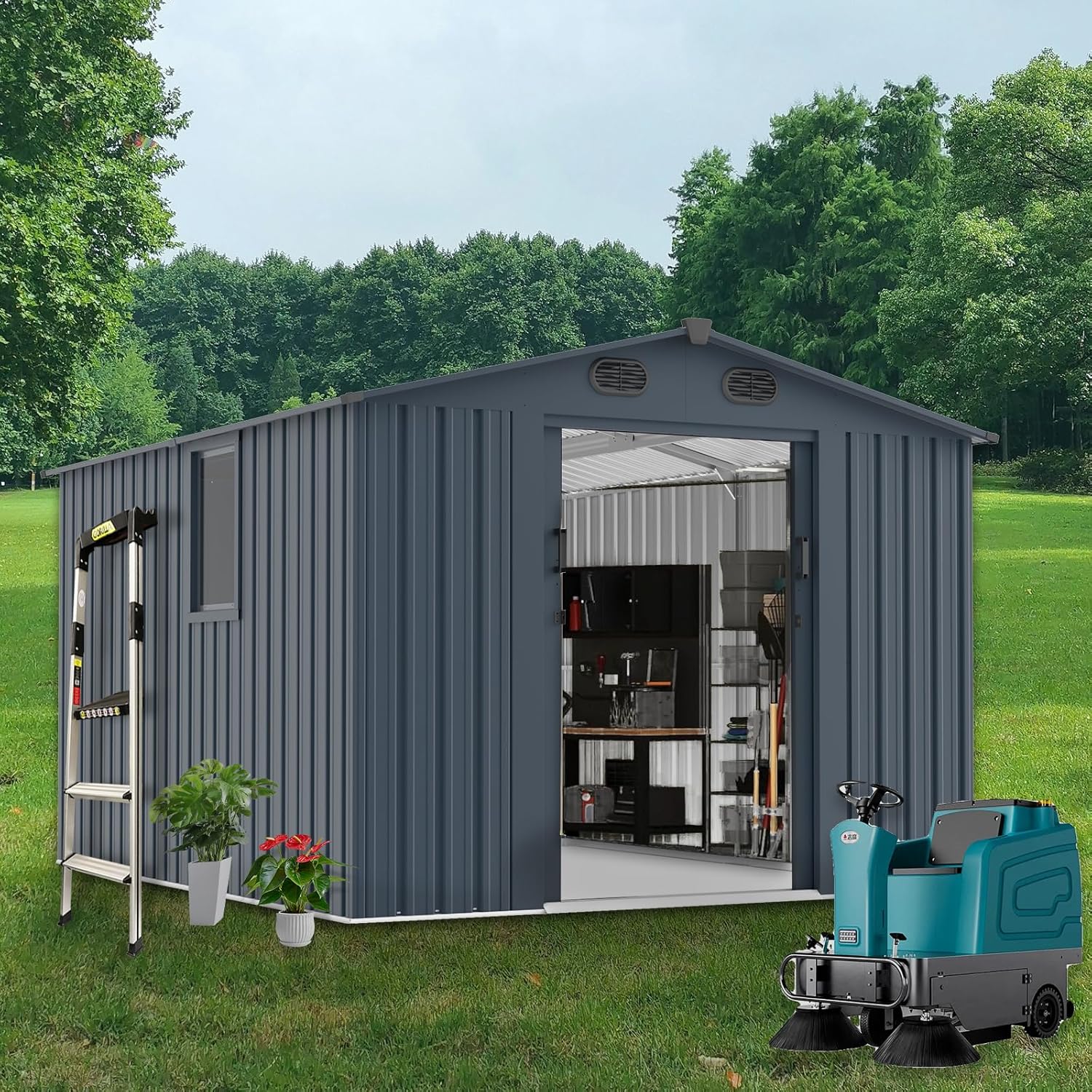 Outdoor Storage Shed 8x10 FT w - Outdoor Furniture Modern avaliação e preço