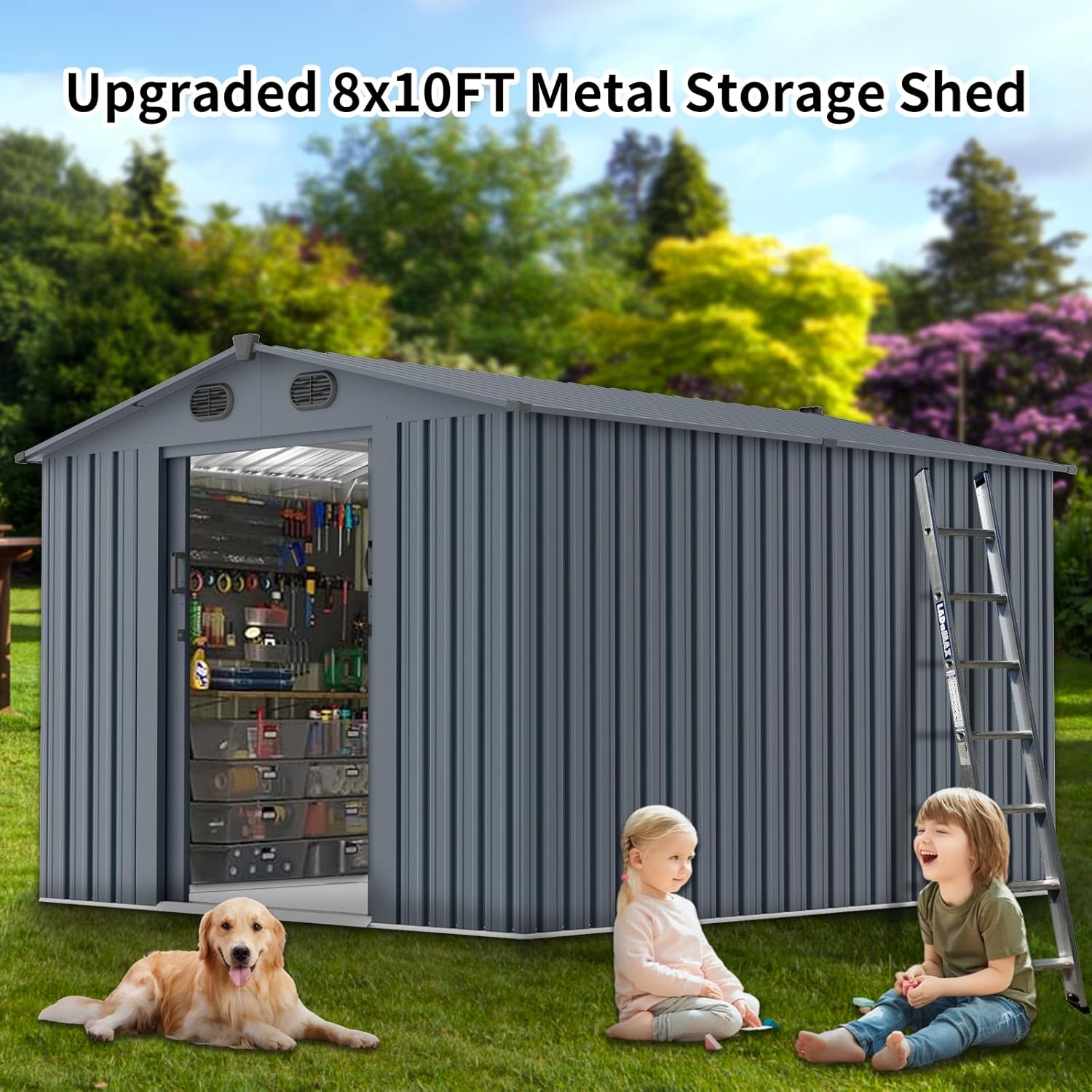 Outdoor Storage Shed 8x10 FT w - Outdoor Furniture Modern avaliação e preço