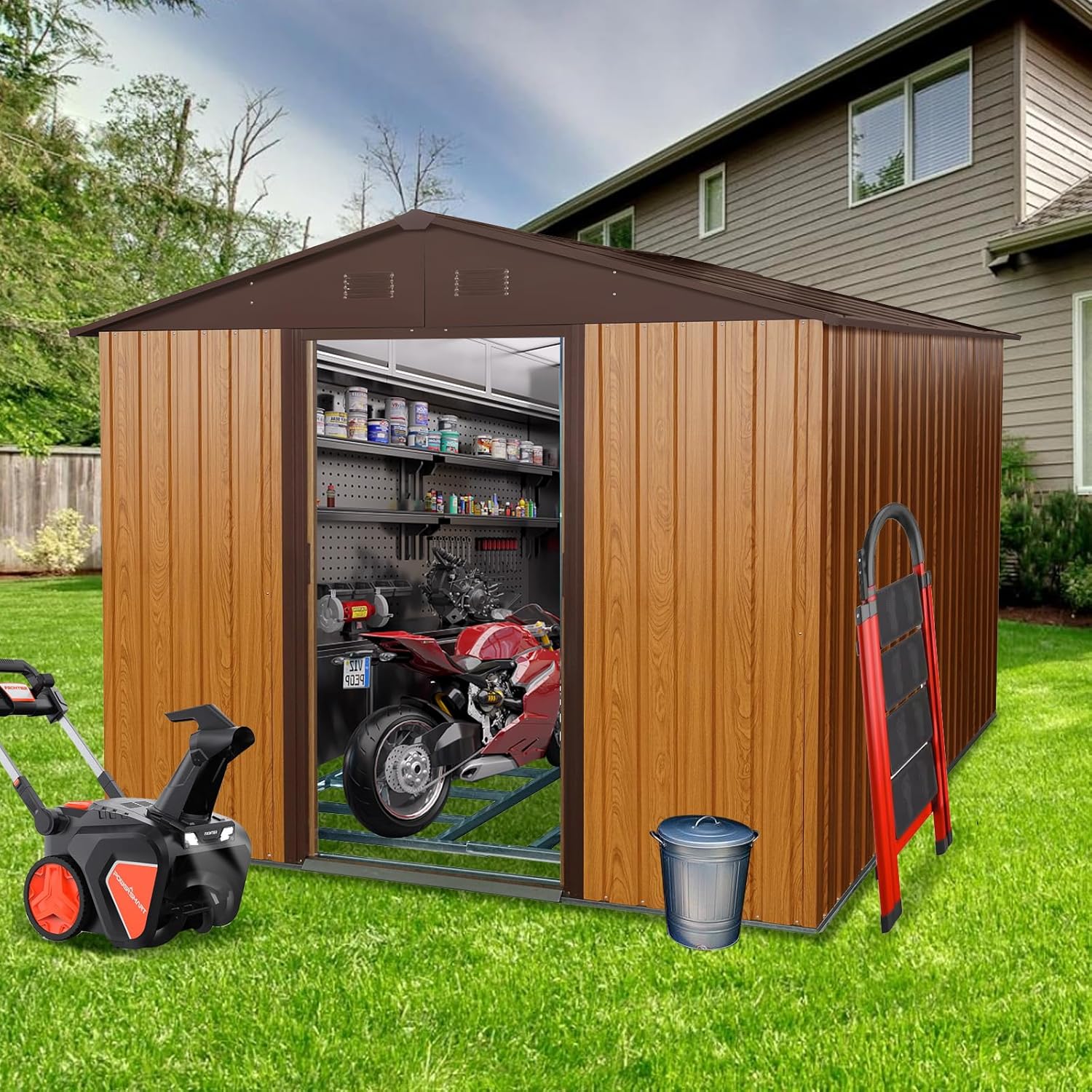 8x10 FT Outdoor Storage Shed,  - Outdoor Furniture Modern avaliação e preço