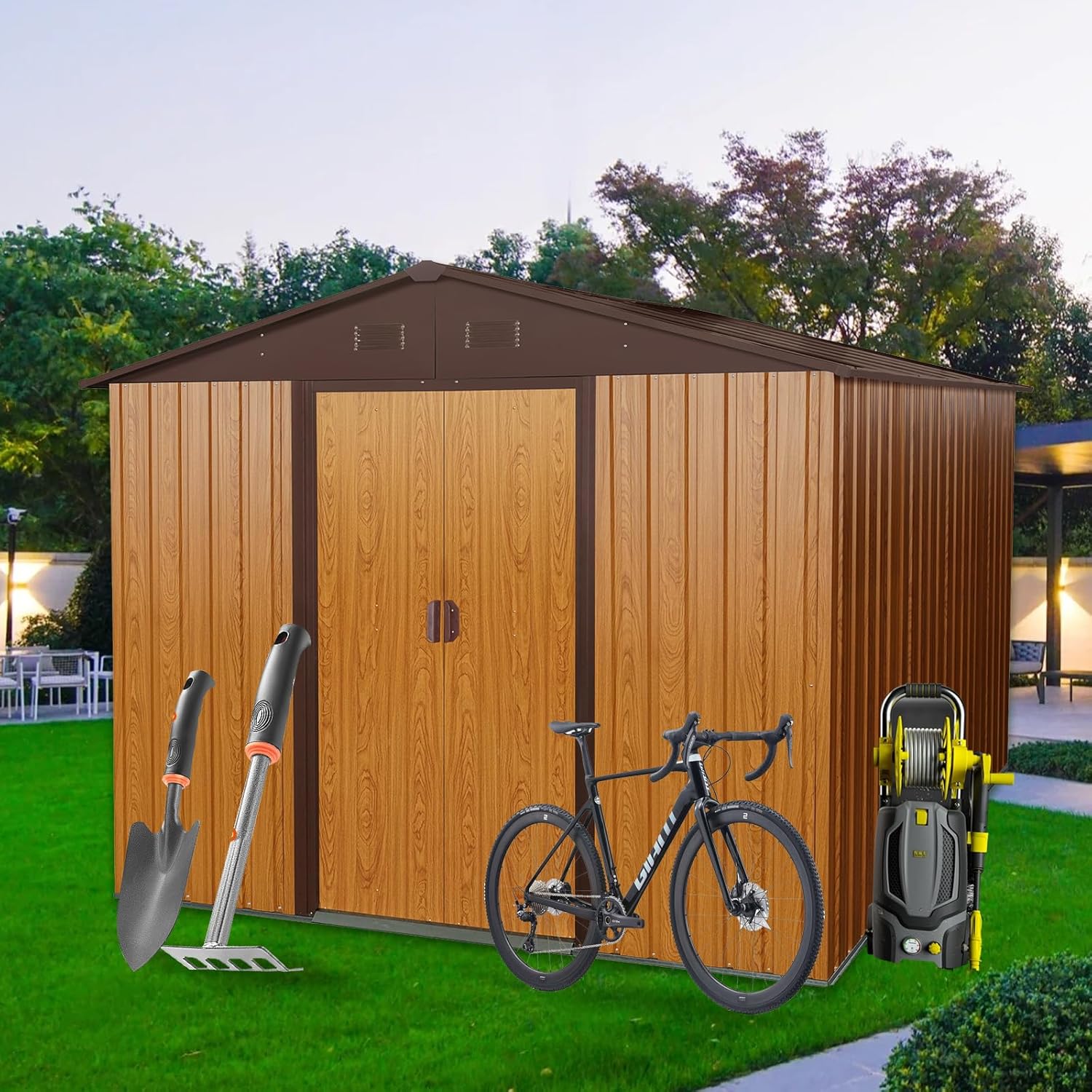 8x10 FT Outdoor Storage Shed,  - Outdoor Furniture Modern avaliação e preço