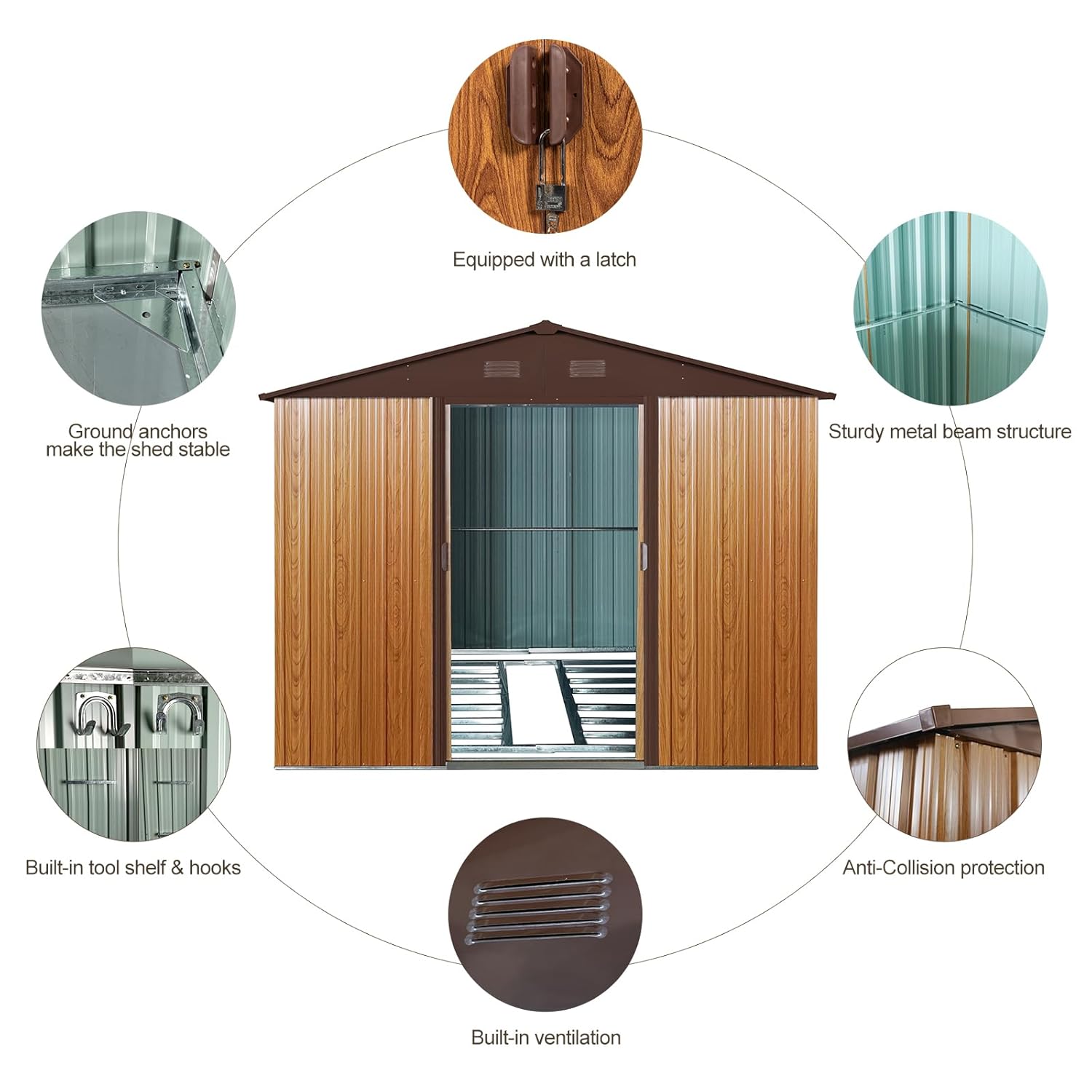 8x10 FT Outdoor Storage Shed,  - Outdoor Furniture Modern avaliação e preço