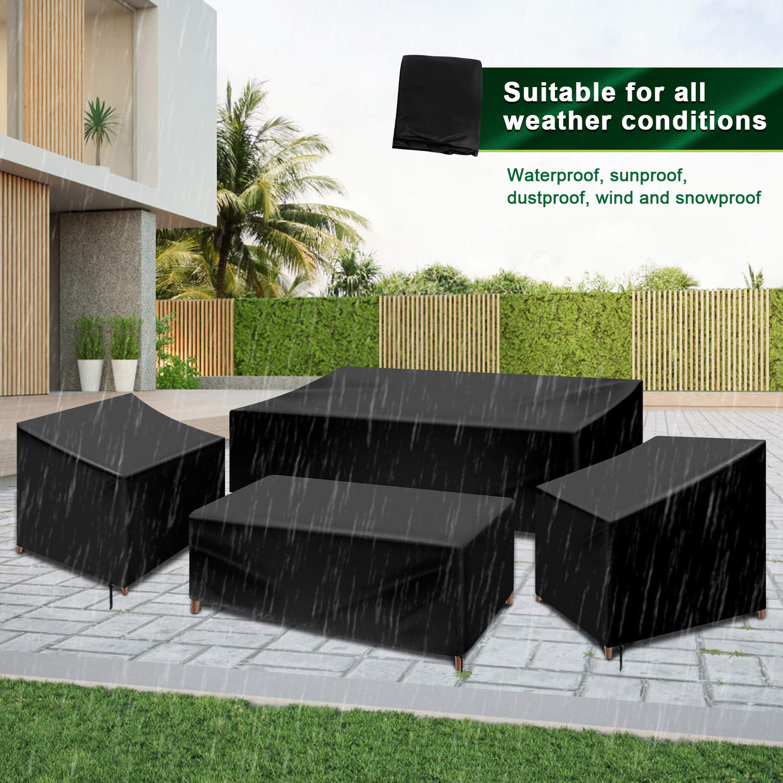 4Pcs Patio Furniture Cover Set - Outdoor Furniture Fabric Waterproof avaliação e preço