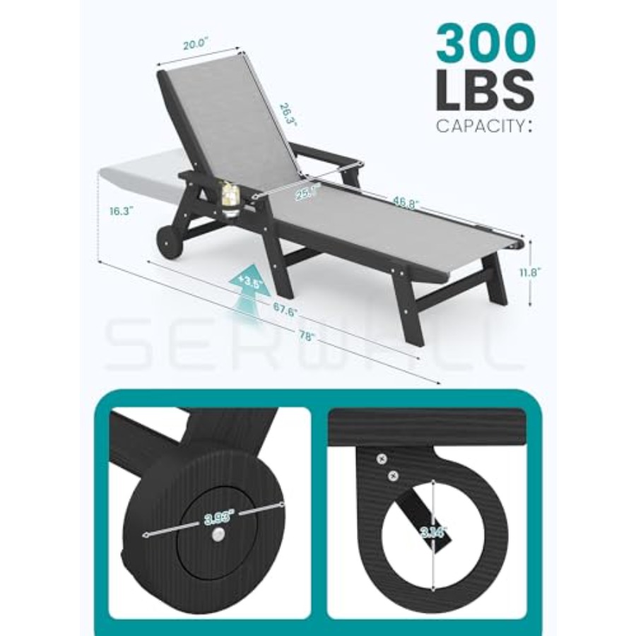 Textilene Patio Chaise Lounge  - Deck Chair Lounger avaliação e preço