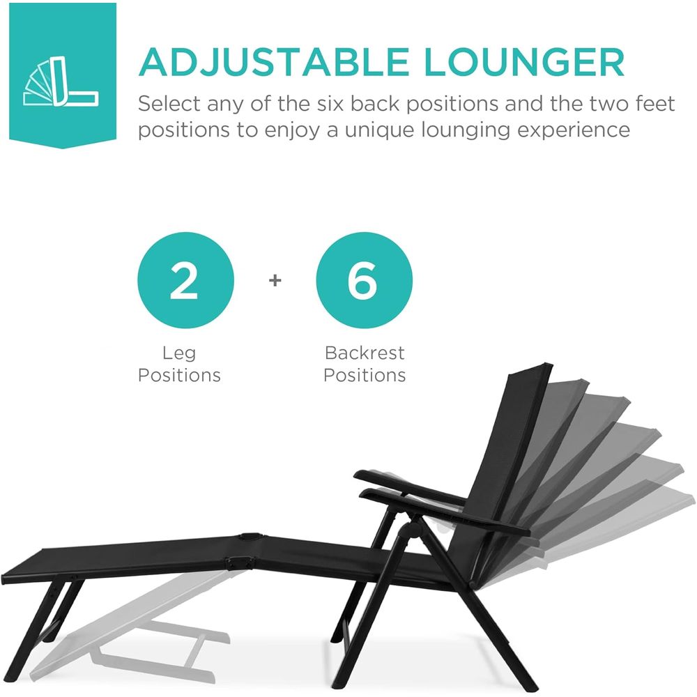 Set o 2 Outdoor Patio Chaise L - Deck Chair Lounger avaliação e preço