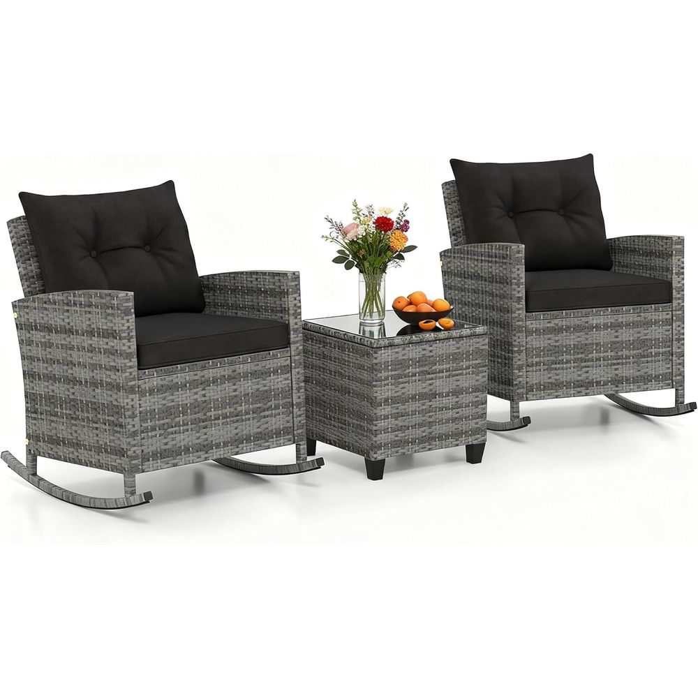Rattan Wicker Rocking Chair Se - Outdoor Furniture Table And Chairs avaliação e preço